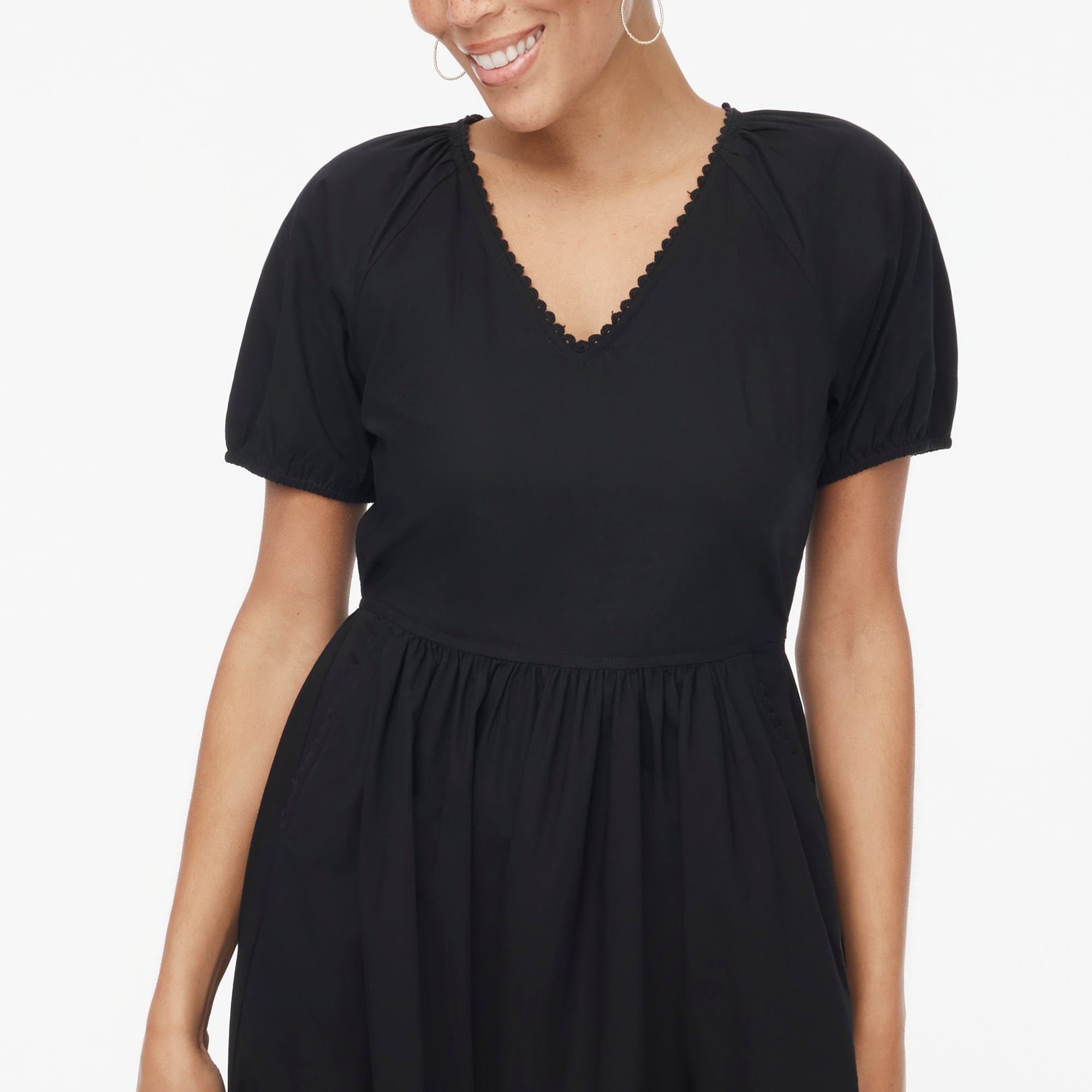 Lace-trim midi dress