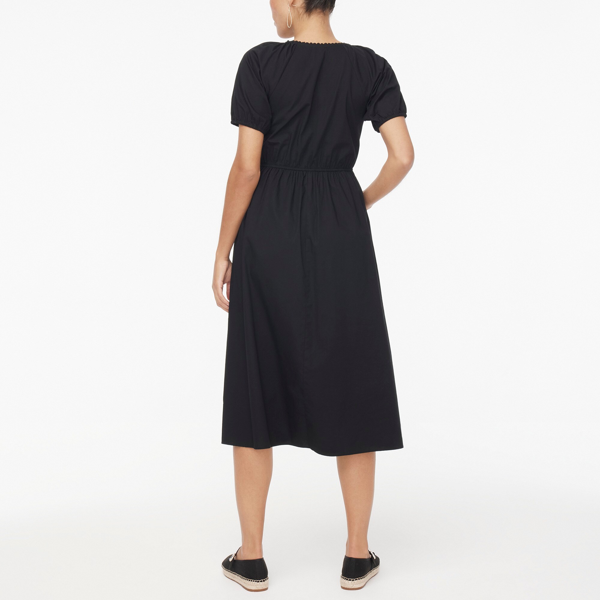 Lace-trim midi dress