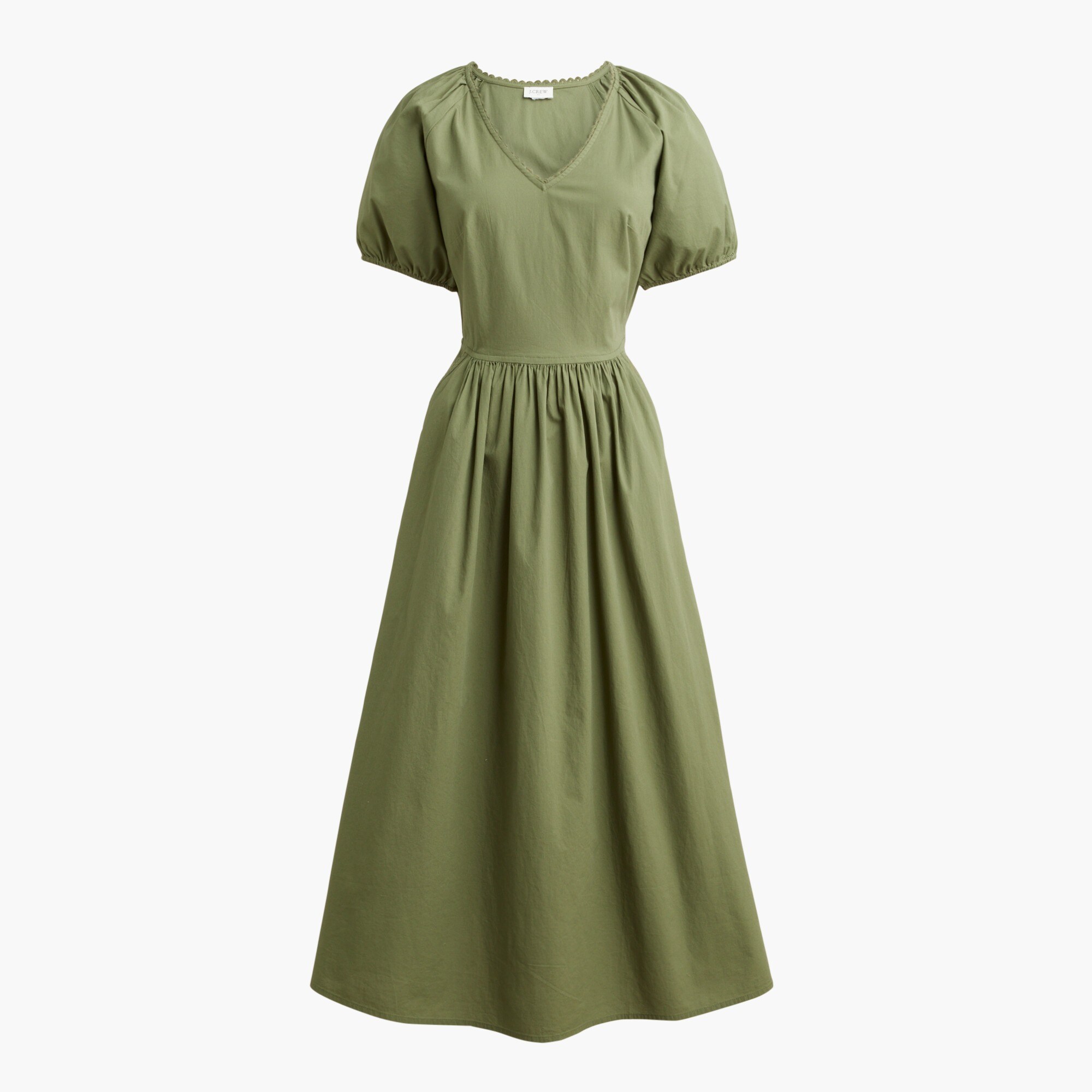 Lace-trim midi dress