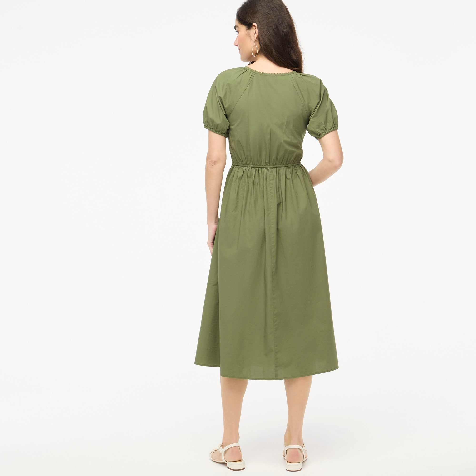 Lace-trim midi dress