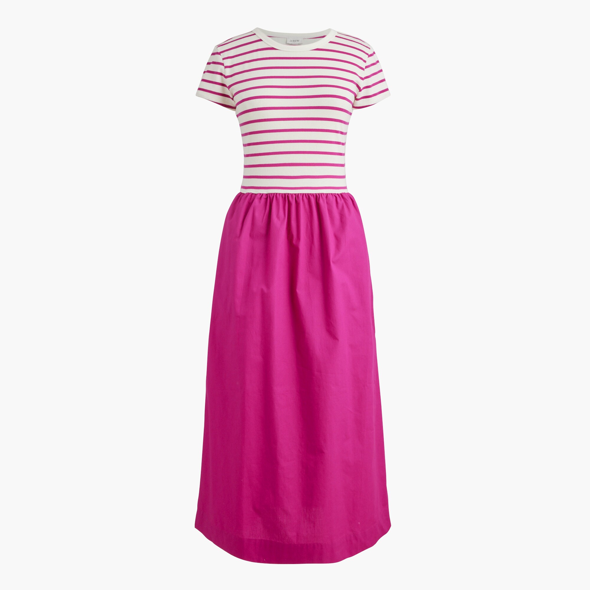 Striped short-sleeve knit mixy dress