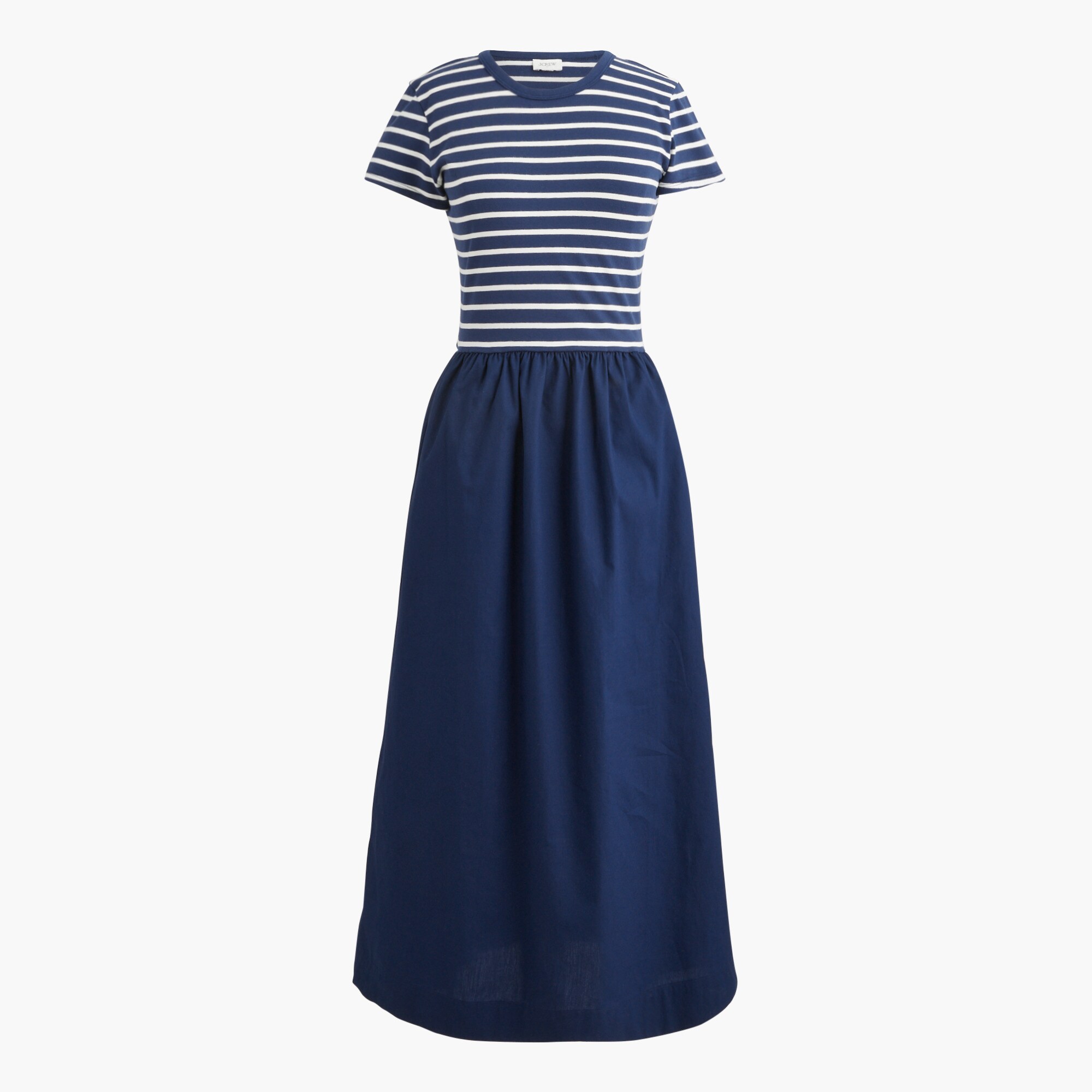 Striped Short-sleeve Knit Mixy Dress For Women | Factory