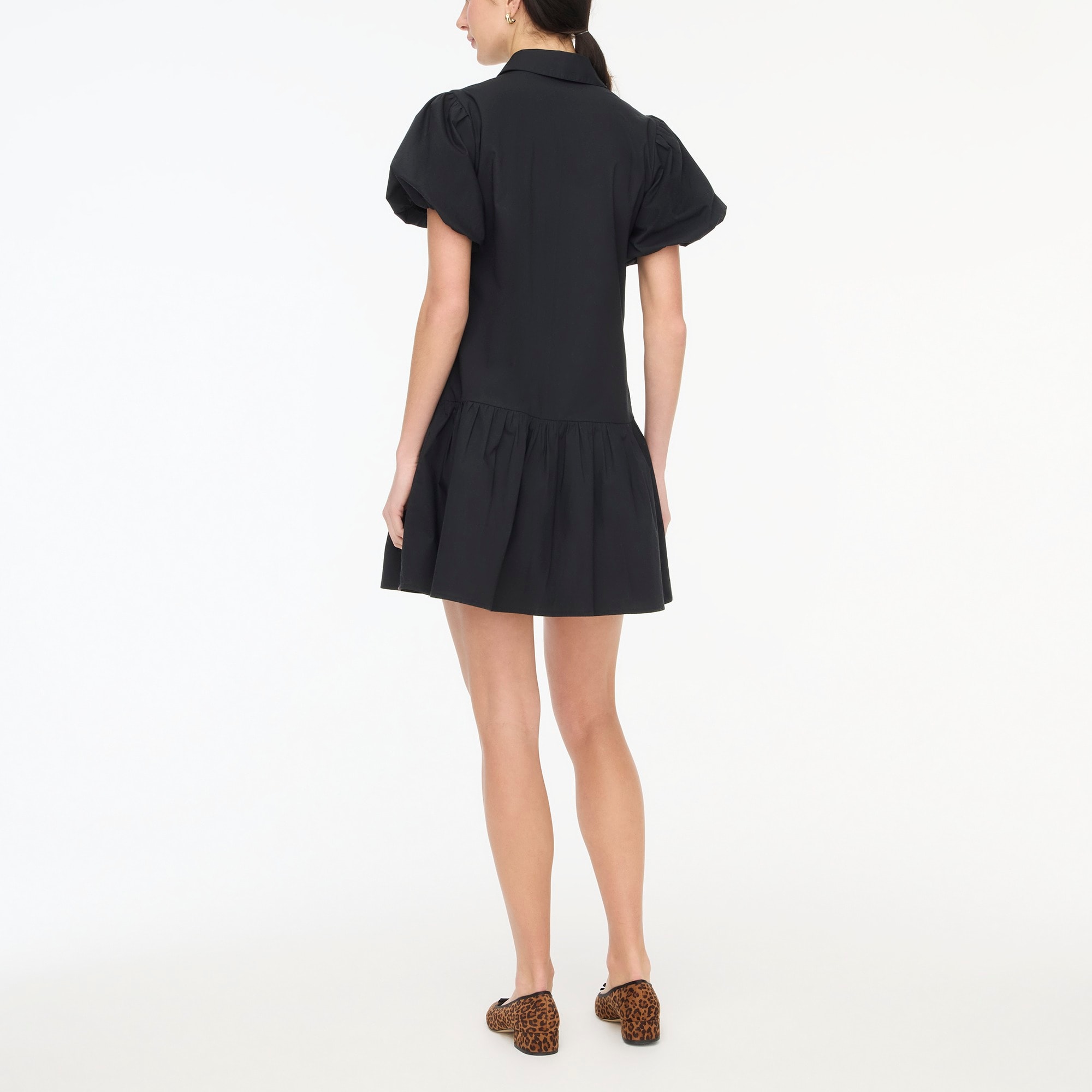 Bubble-sleeve shirtdress