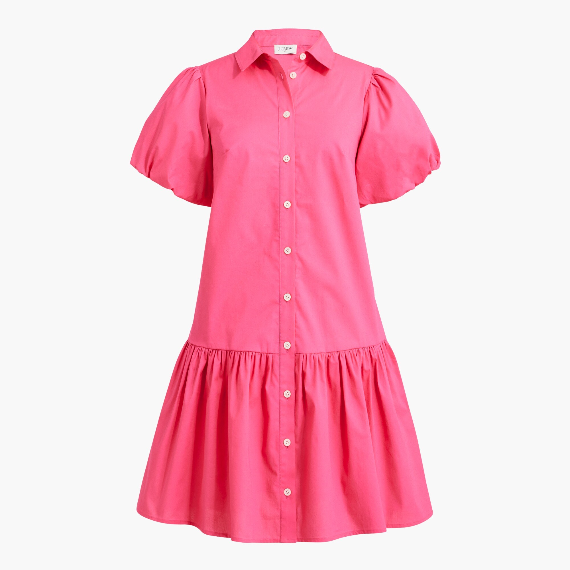 bubble-sleeve shirt-dress for women