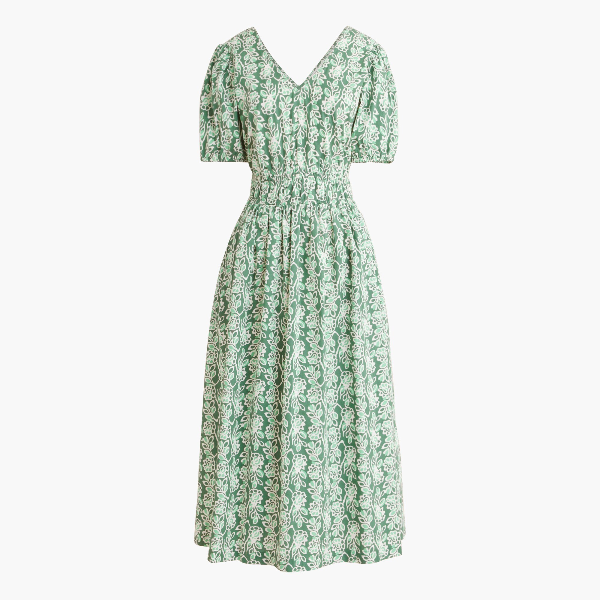 Smocked-waist Poplin Midi Dress For Women | Factory