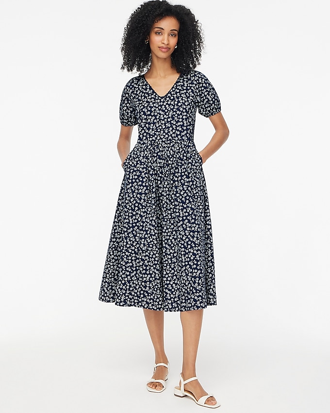 Factory: Printed Lace-trim Midi Dress For Women Factory: Printed Lace-trim Midi Dress For Women