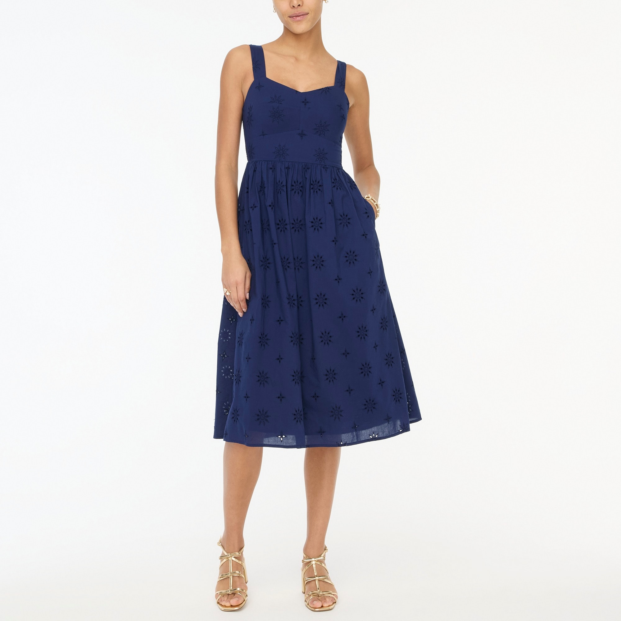 Eyelet midi dress