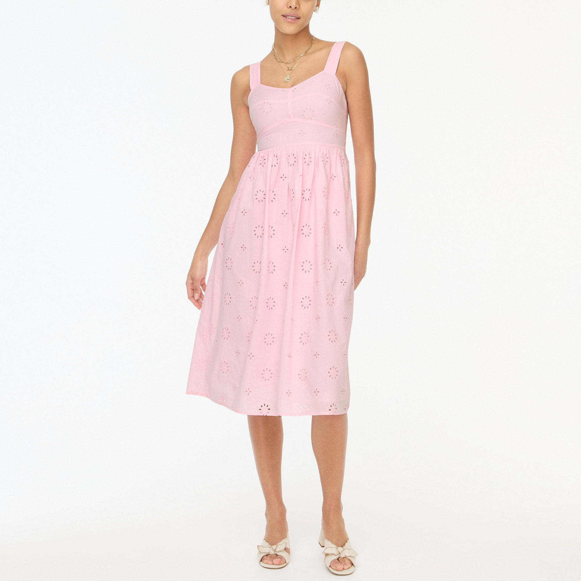 Eyelet midi dress