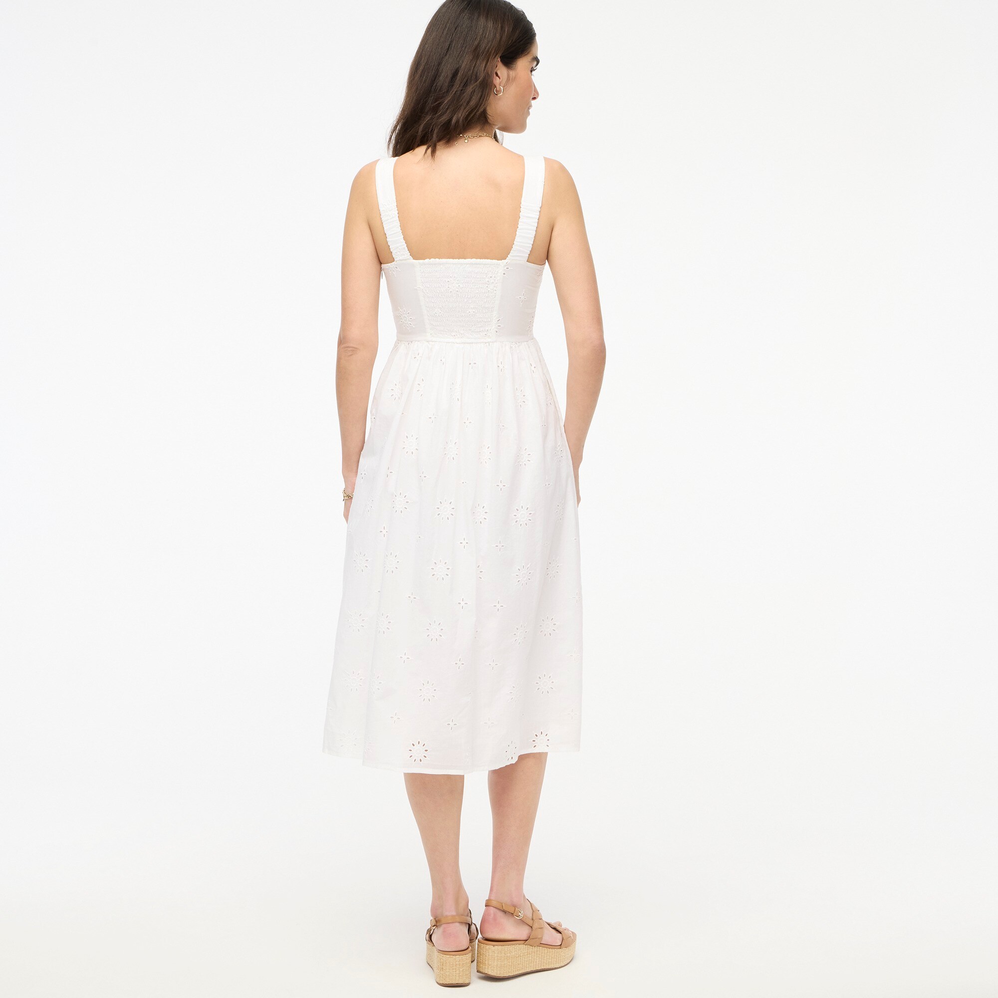 Eyelet midi dress