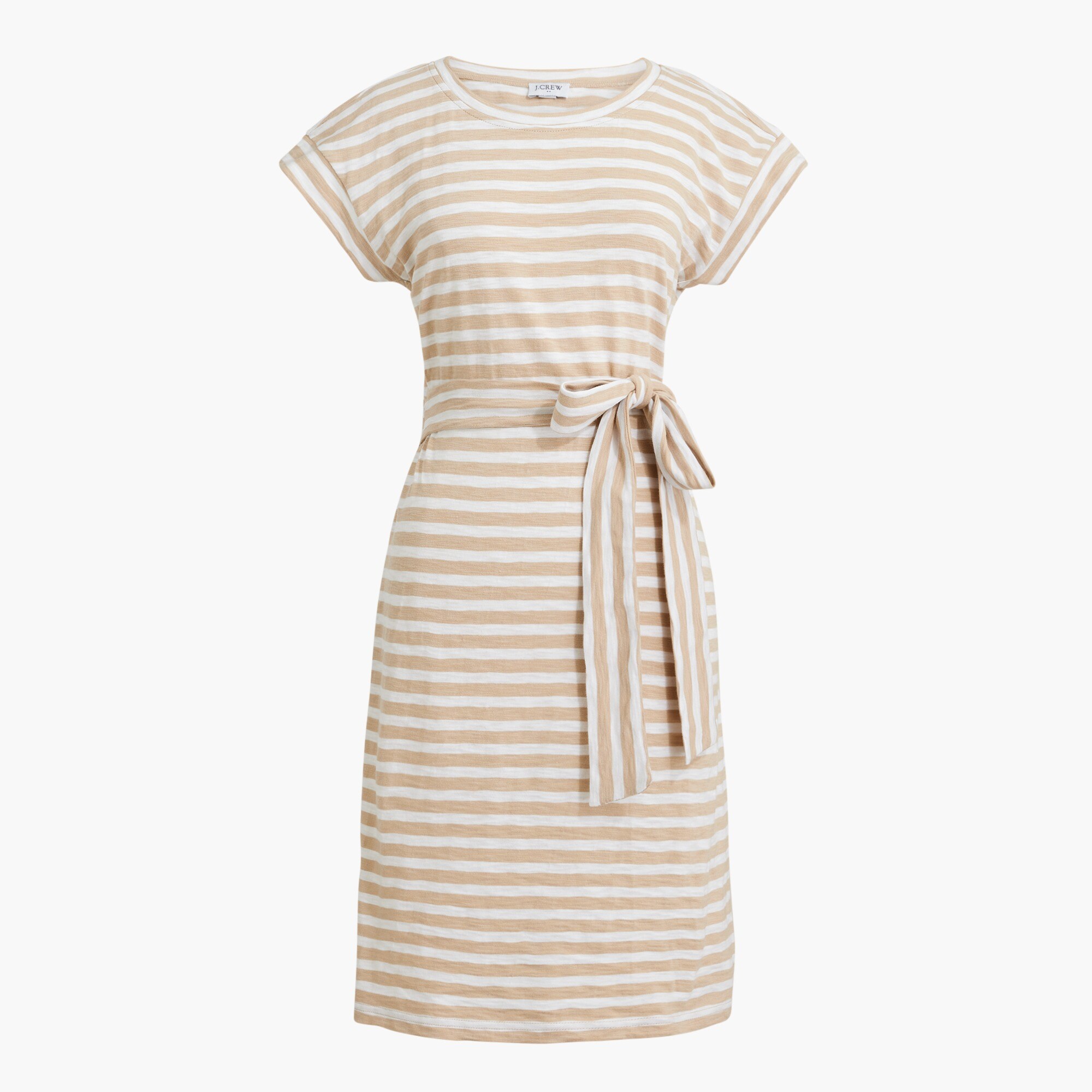 Striped tie-waist mini dress