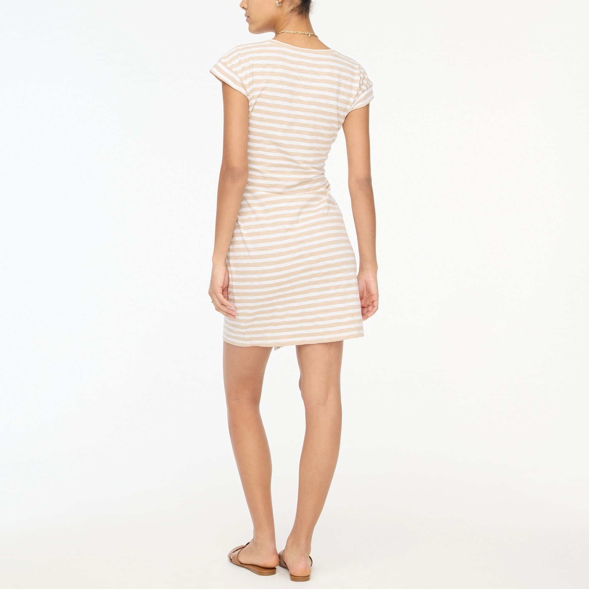 Striped tie-waist mini dress