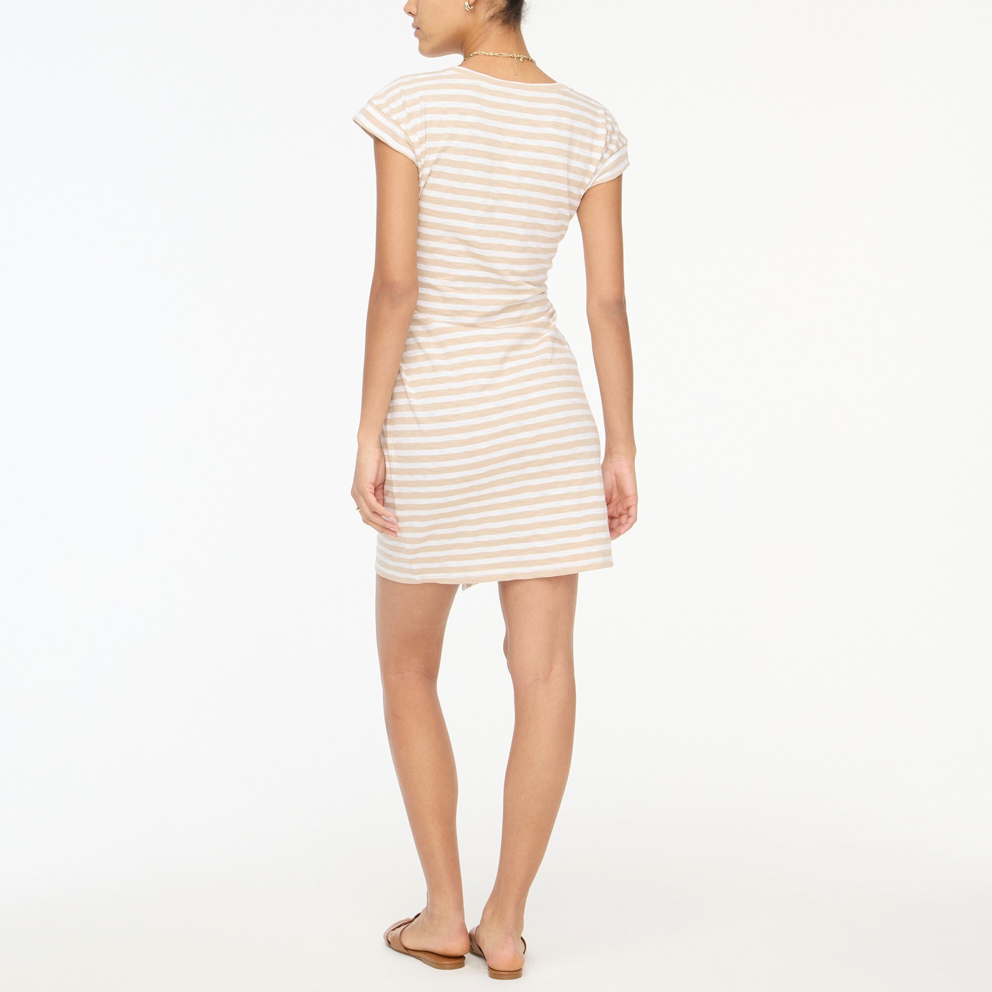 Striped tie-waist mini dress
