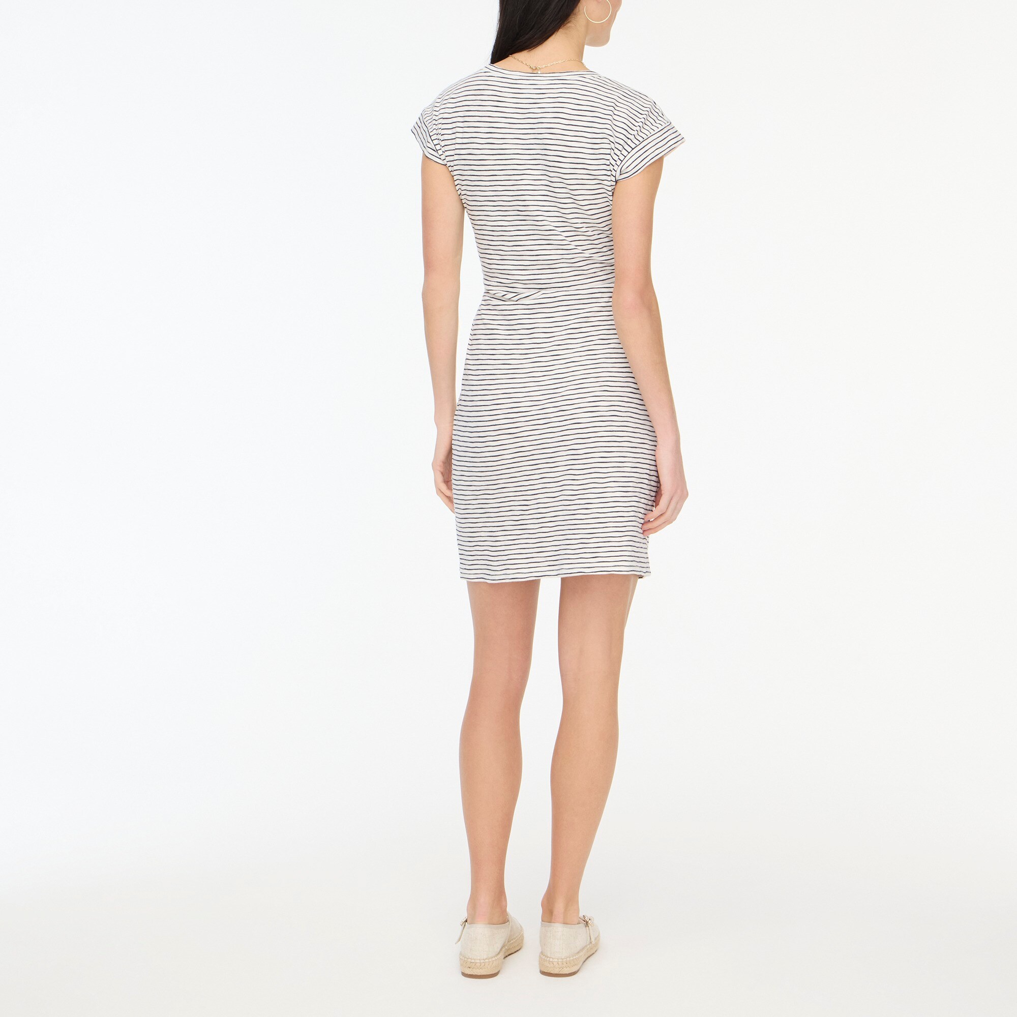 Striped tie-waist mini dress
