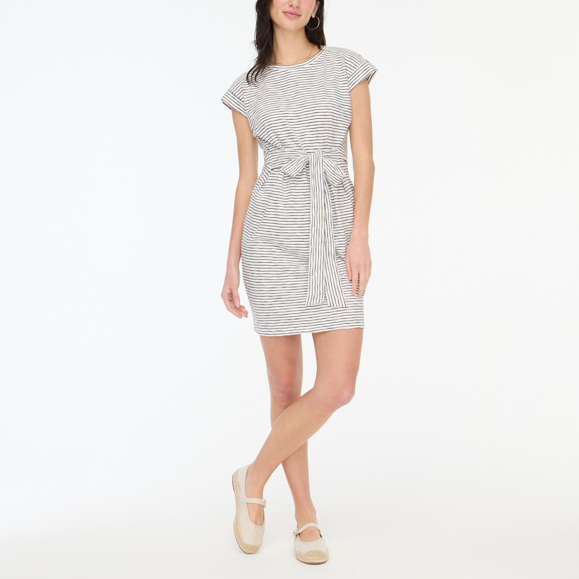 womens Striped tie-waist mini dress