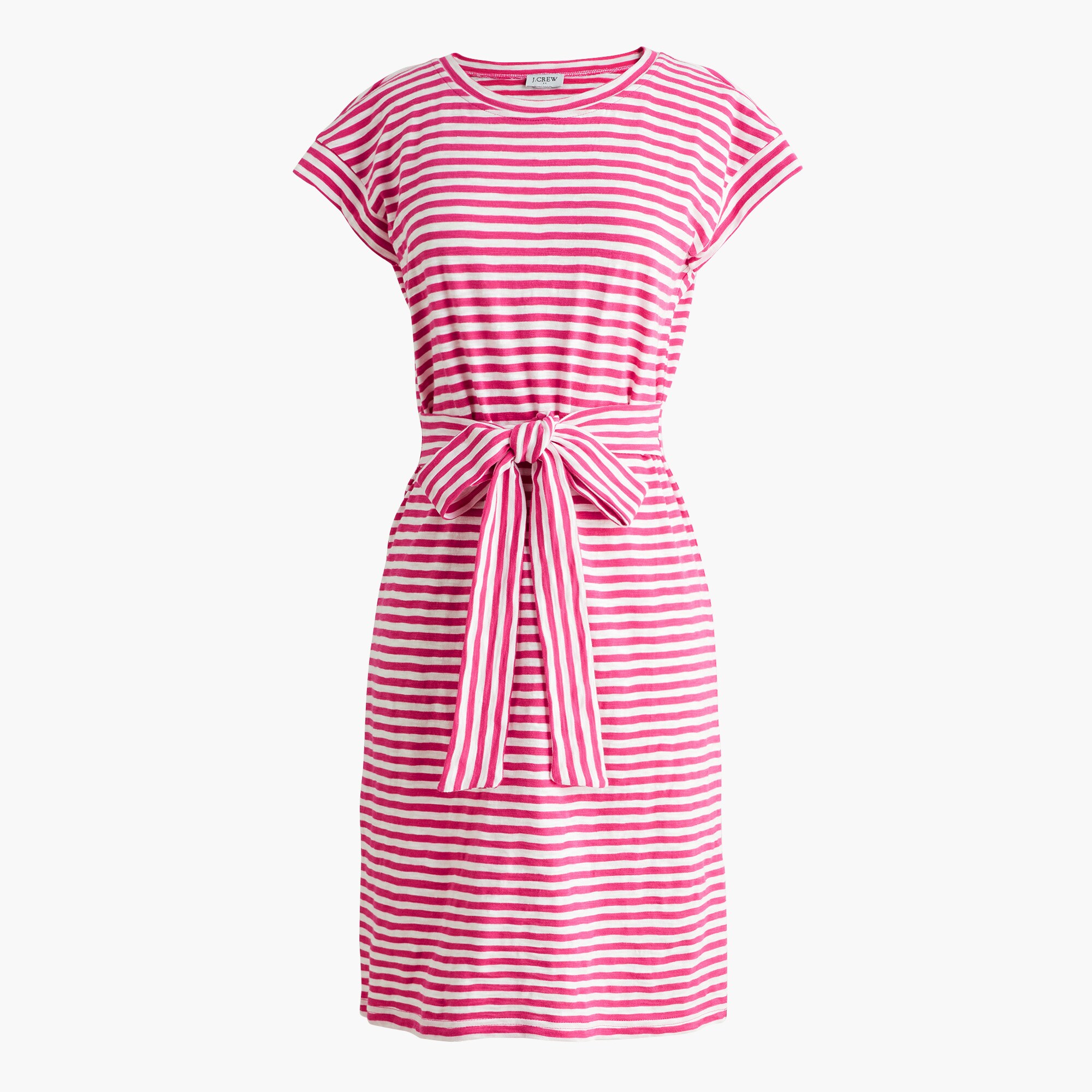  Striped tie-waist mini dress
