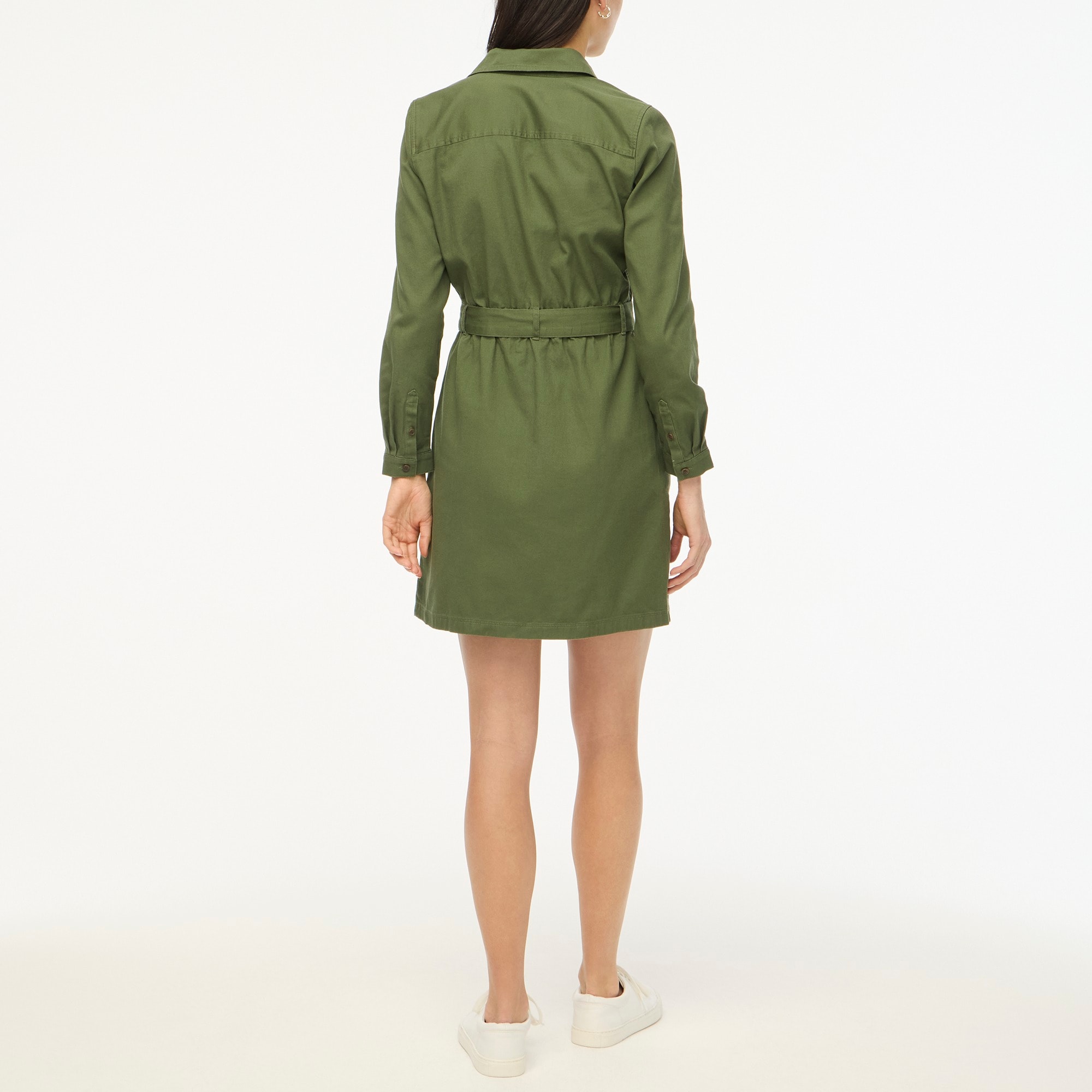 Long-sleeve utility shirtdress
