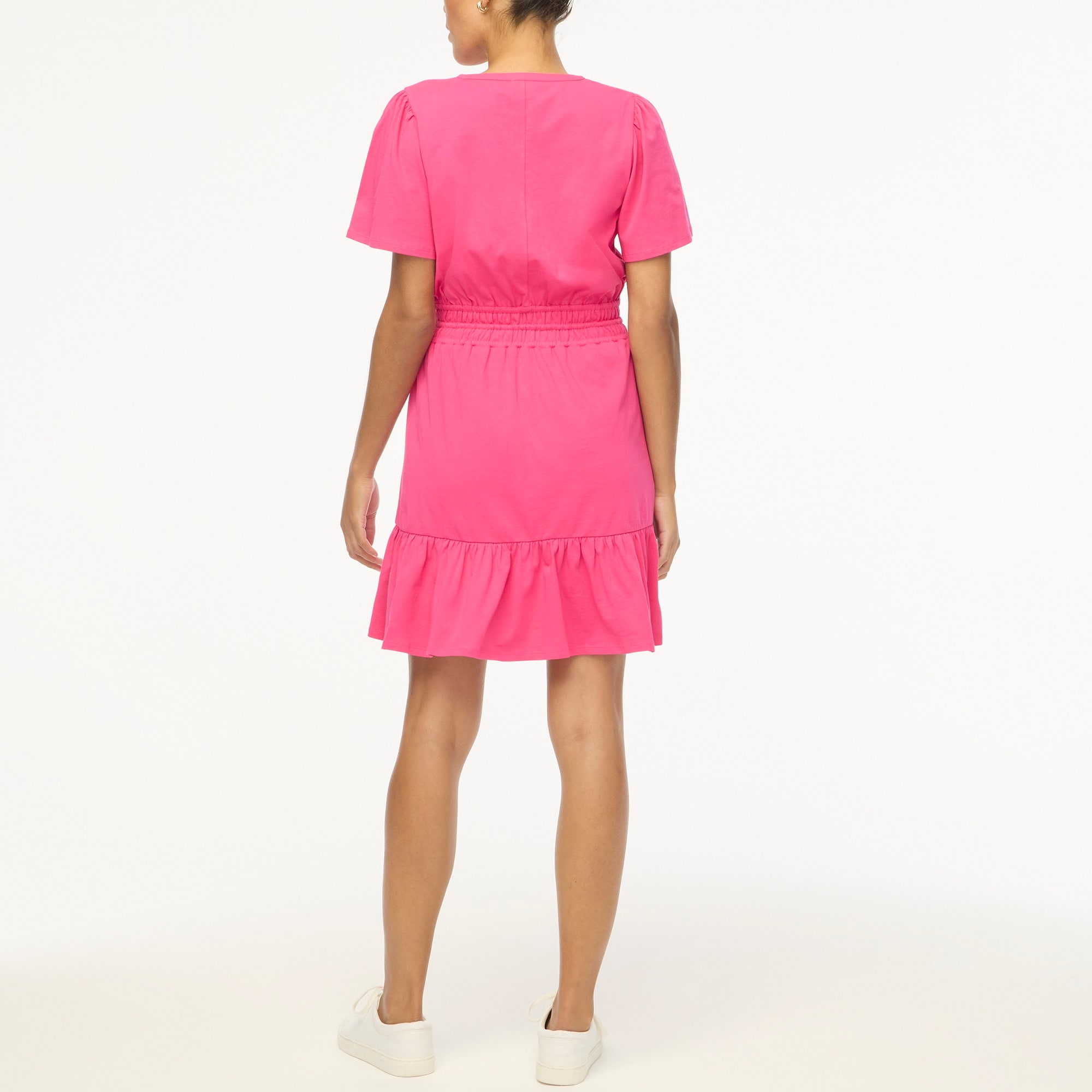 Knit tie-waist mini dress