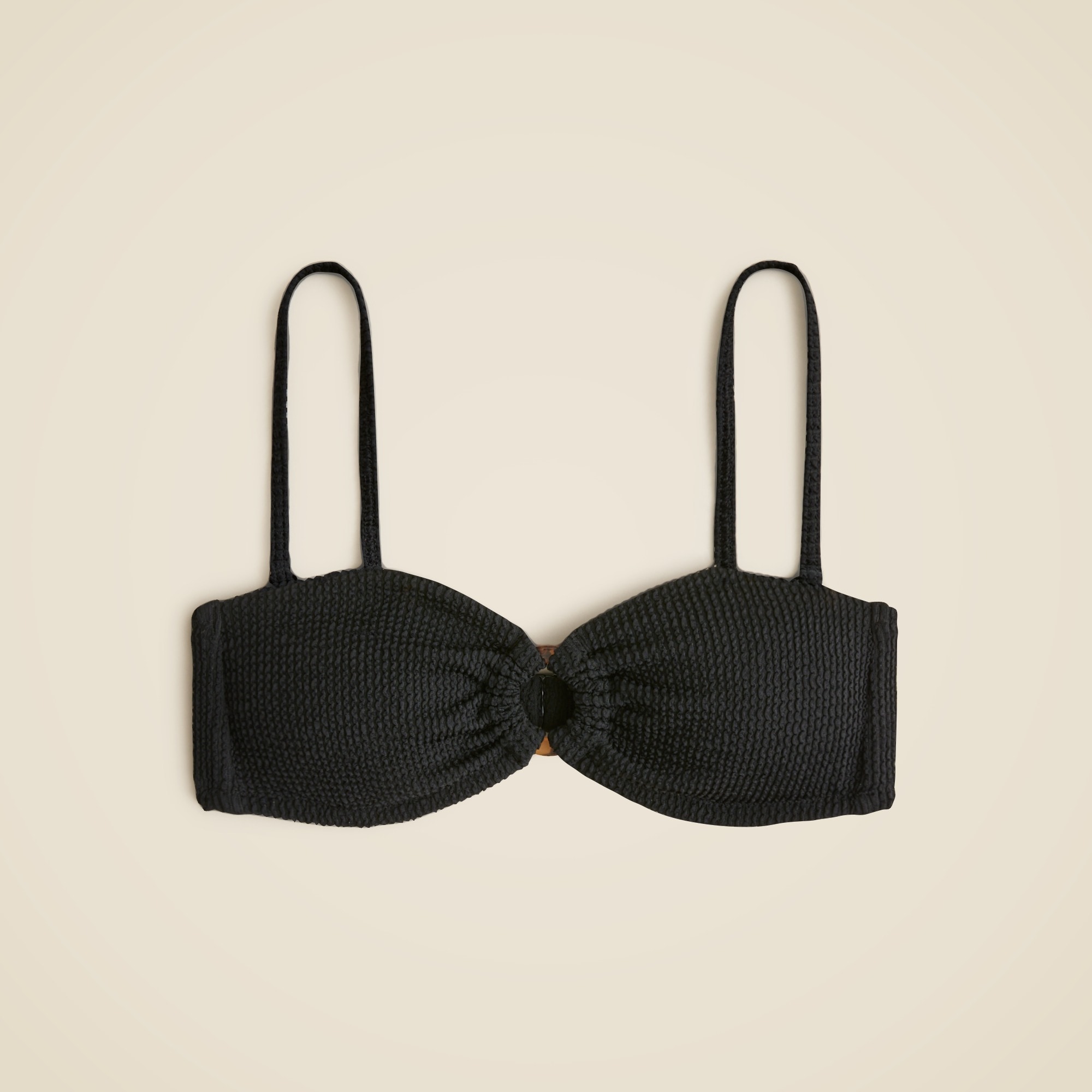 Bandeau scrunchie bikini top with O-ring