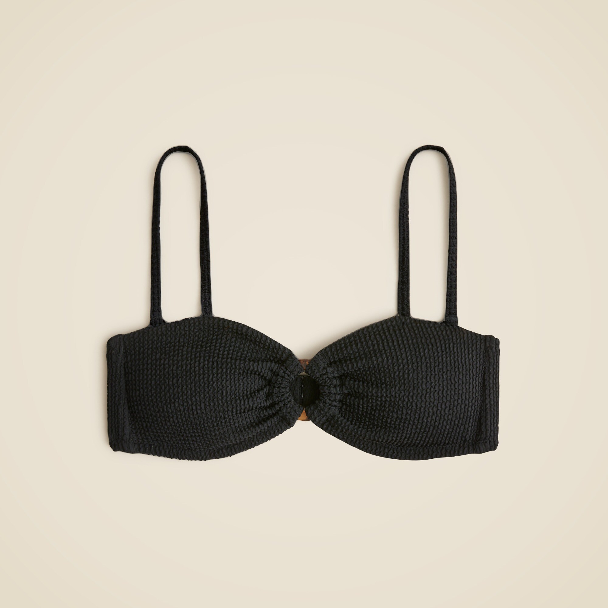 Bandeau scrunchie bikini top with O-ring