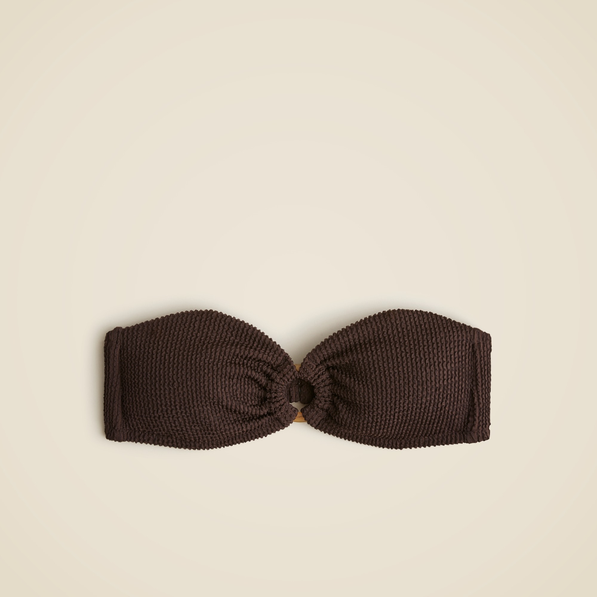 Bandeau scrunchie bikini top with O-ring
