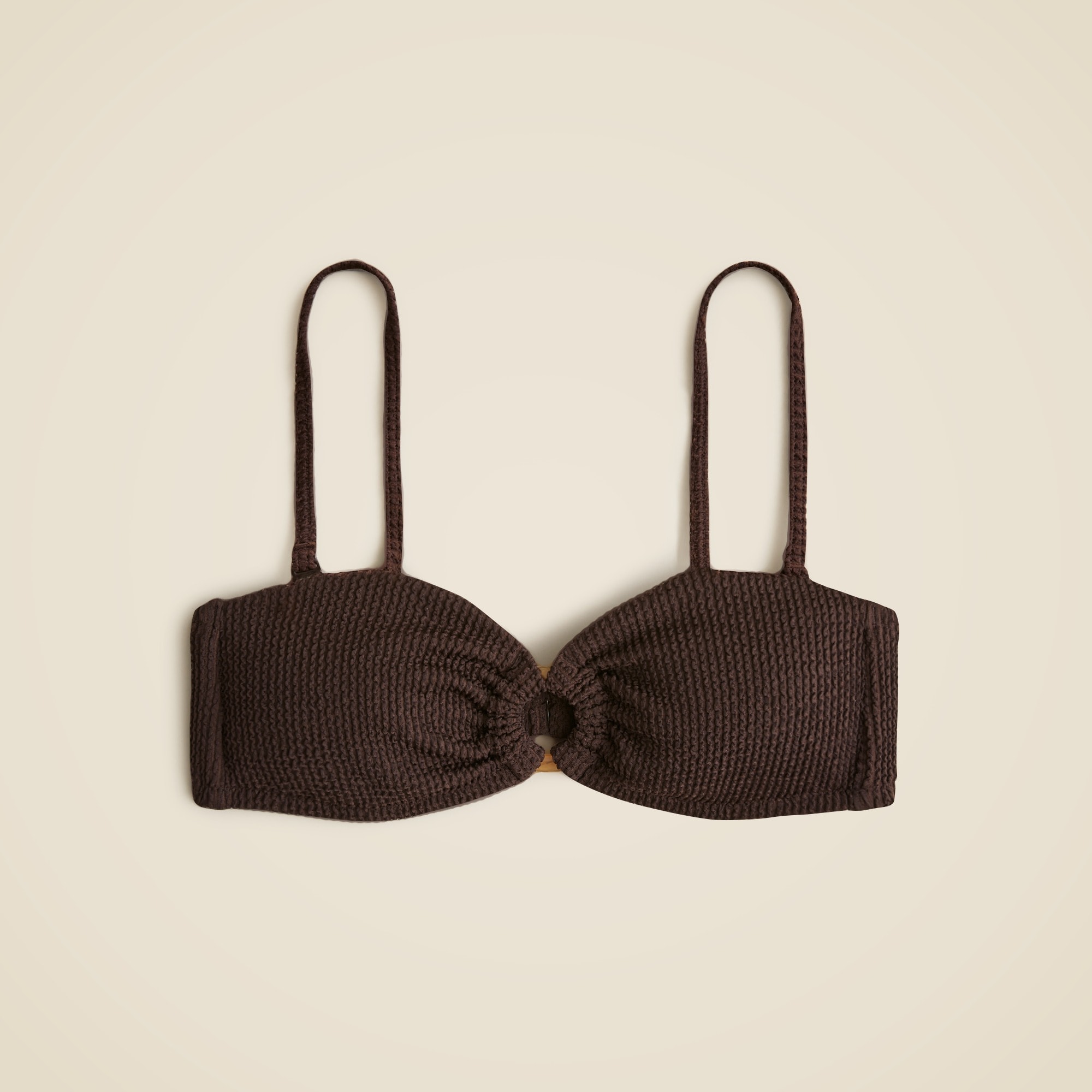 Bandeau scrunchie bikini top with O-ring
