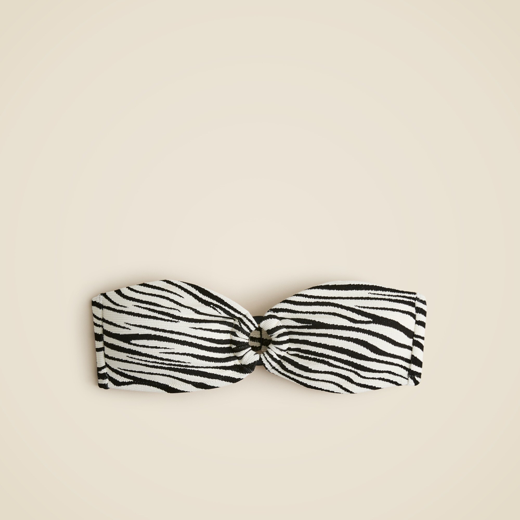  Bandeau jacquard bikini top with O-ring
