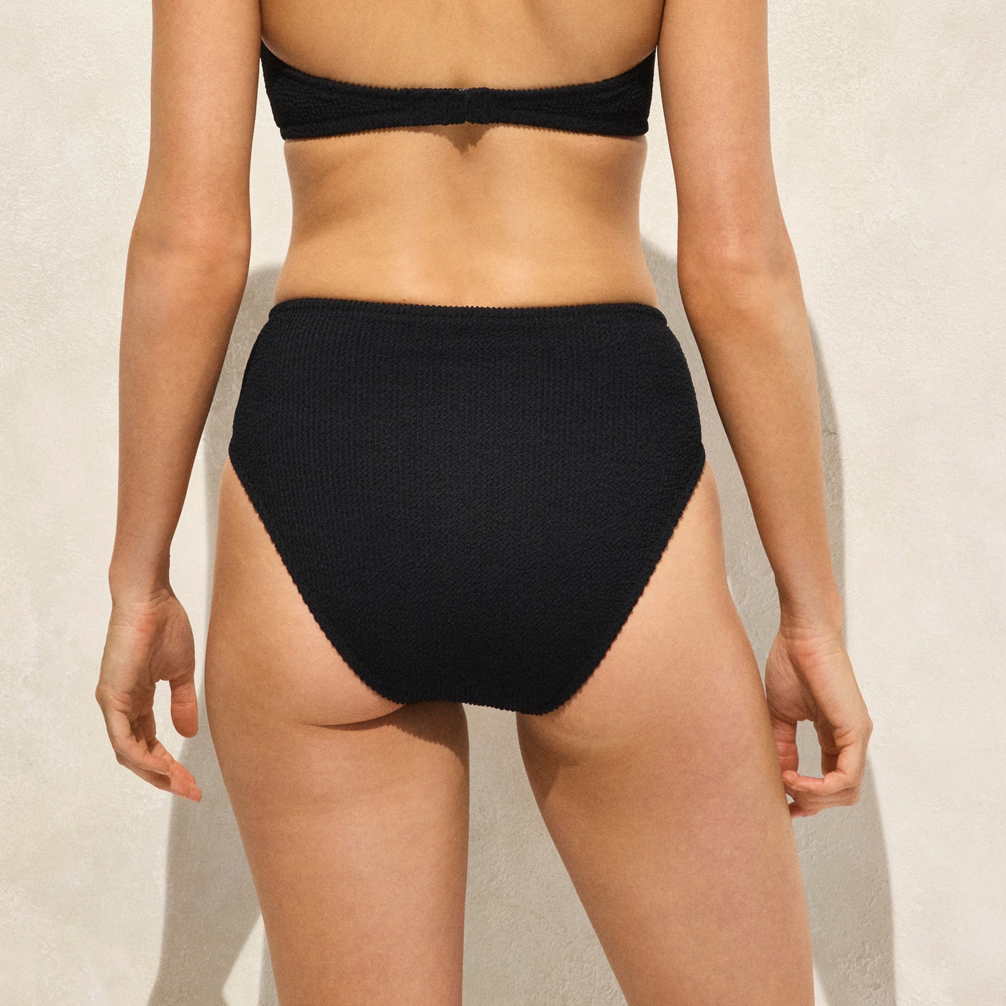 High-waisted bikini bottom in scrunchie