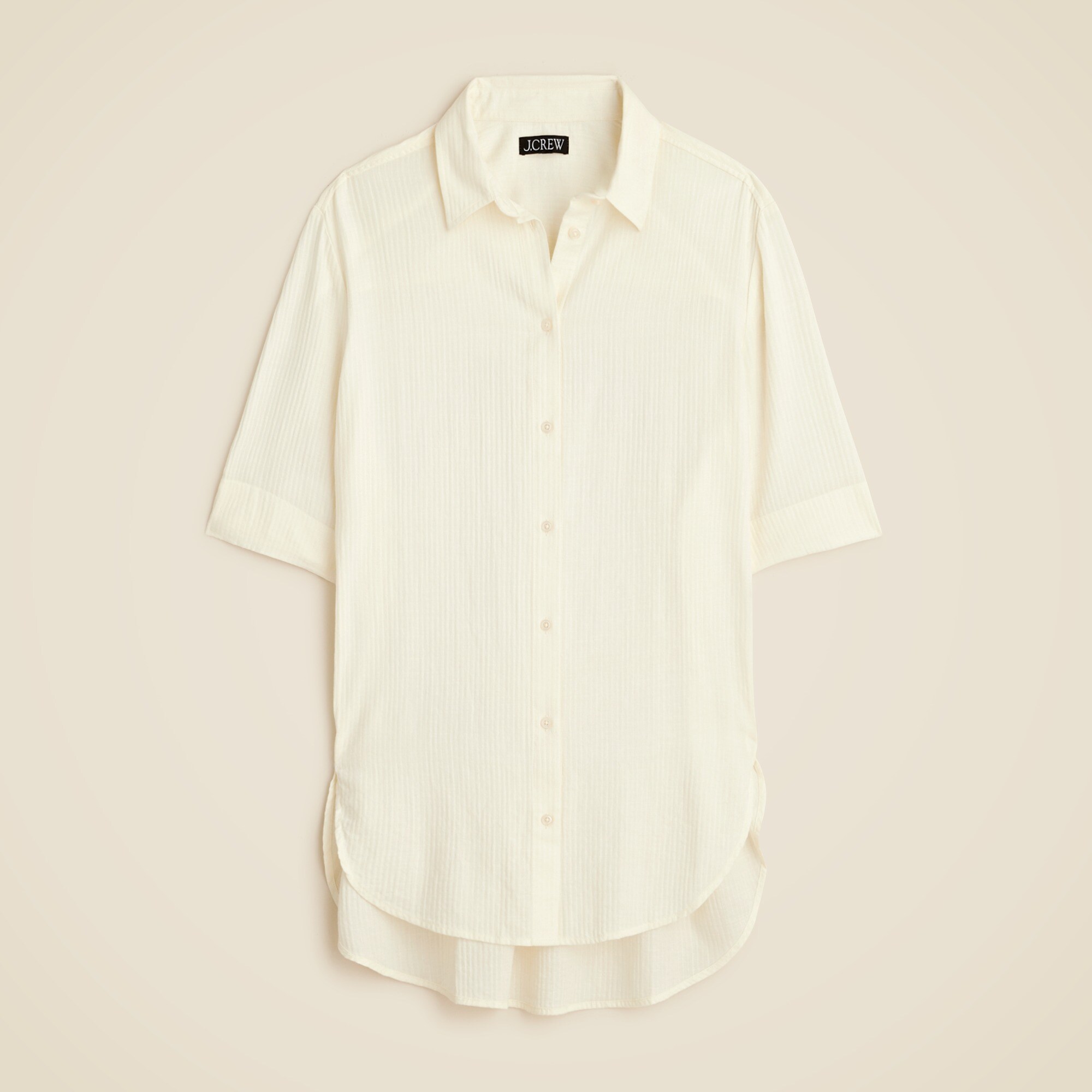 Airy gauze button-up shirt