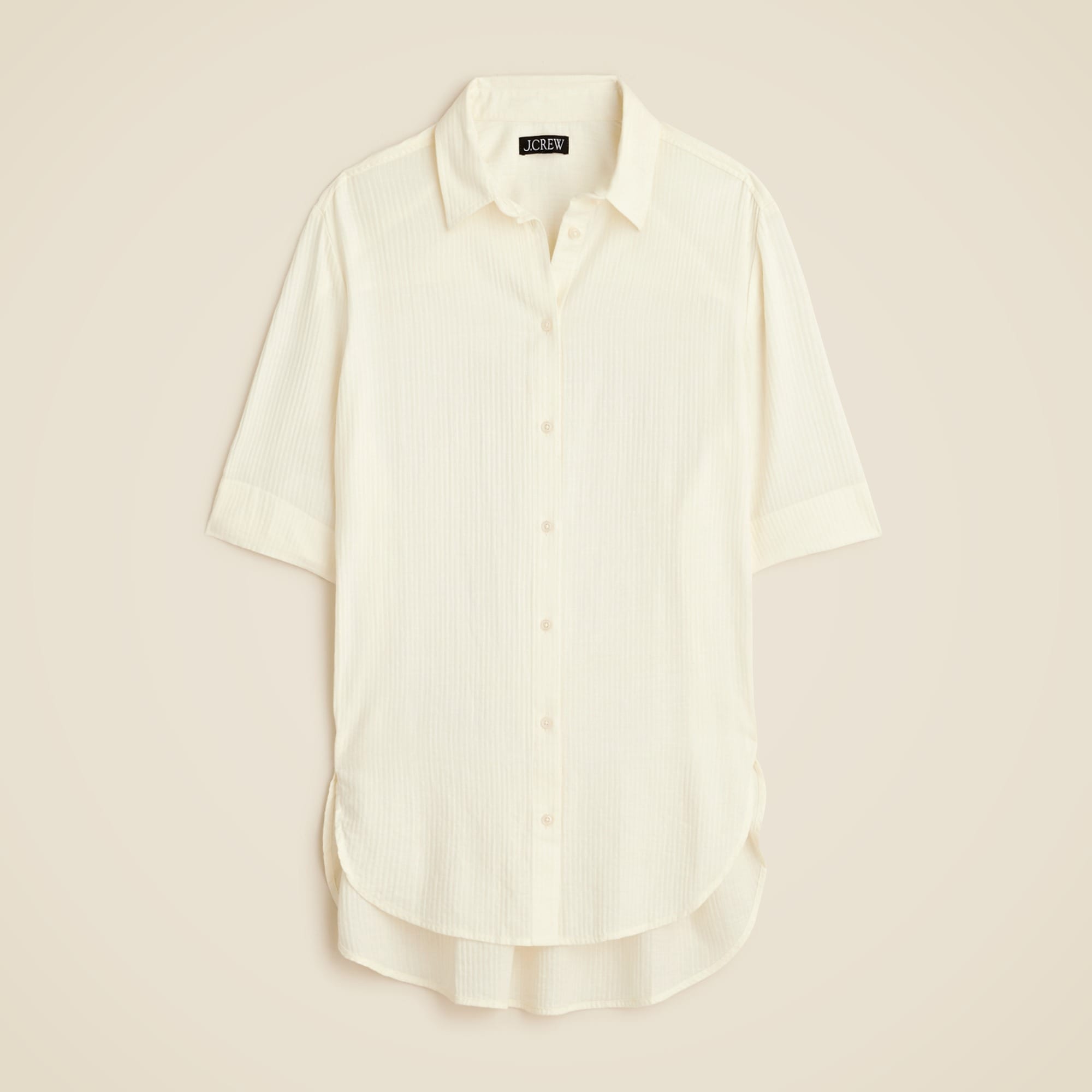 Airy gauze button-up shirt
