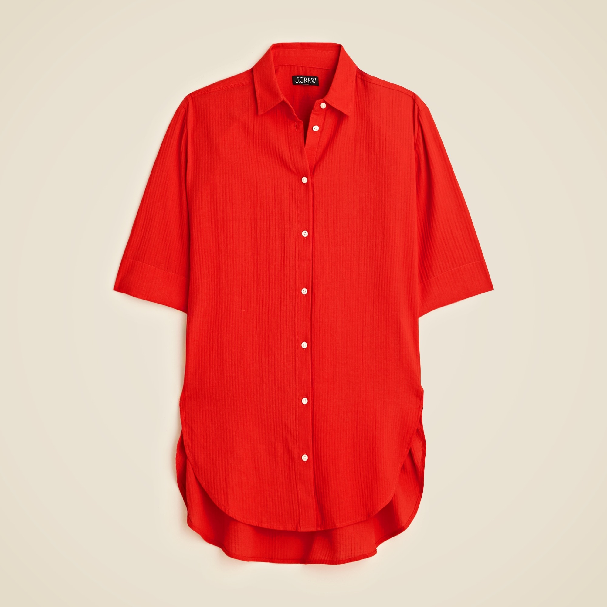 womens Airy gauze button-up shirt
