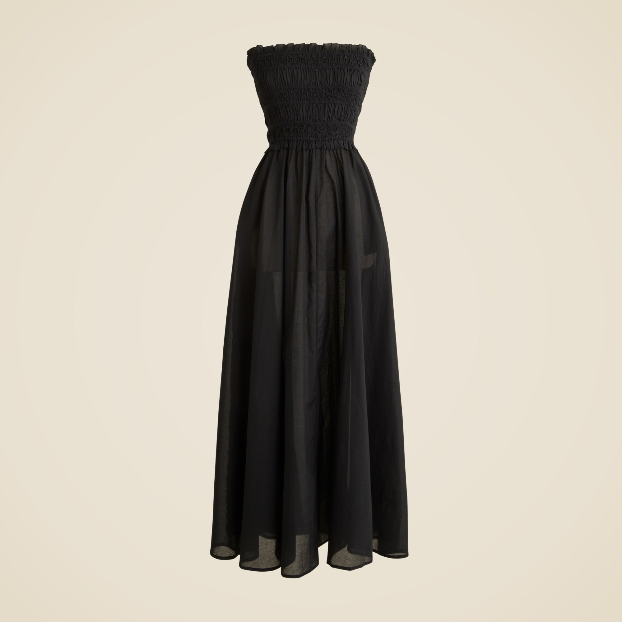womens Smocked maxi dress in cotton voile