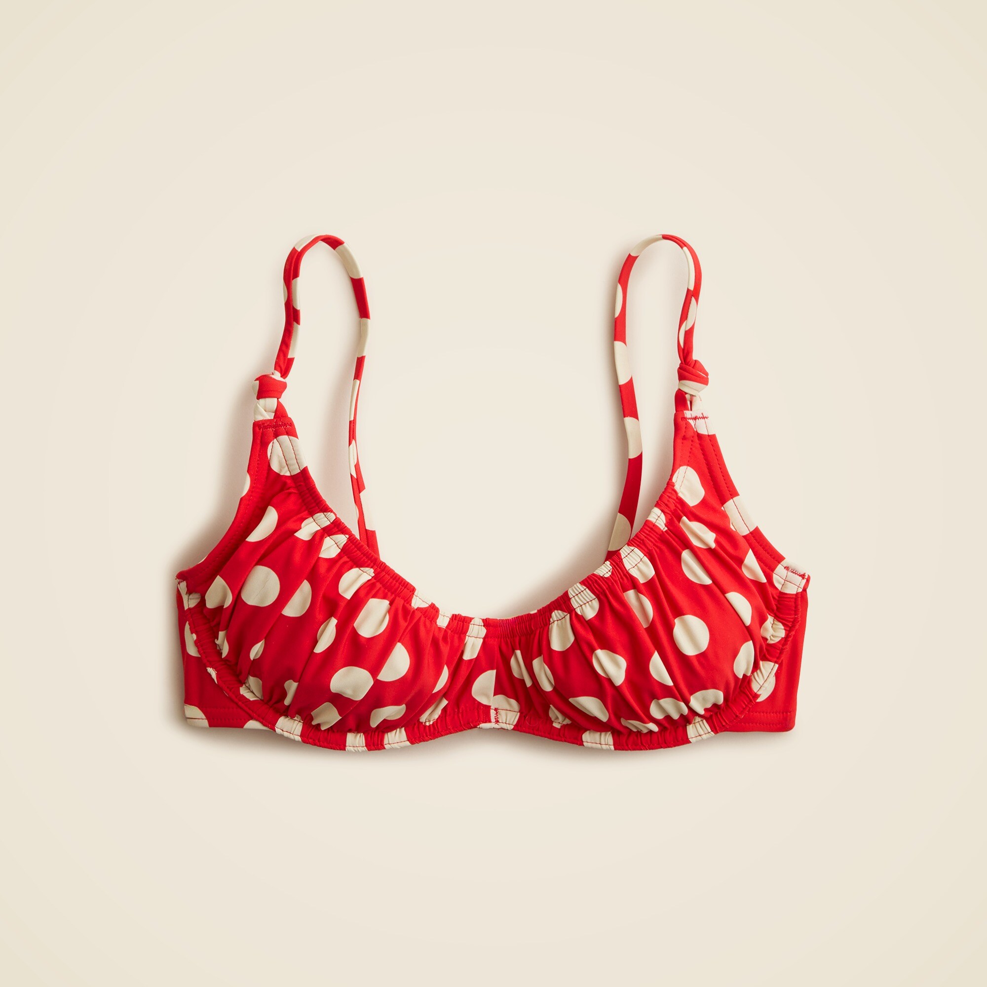 Shirred underwire bikini top