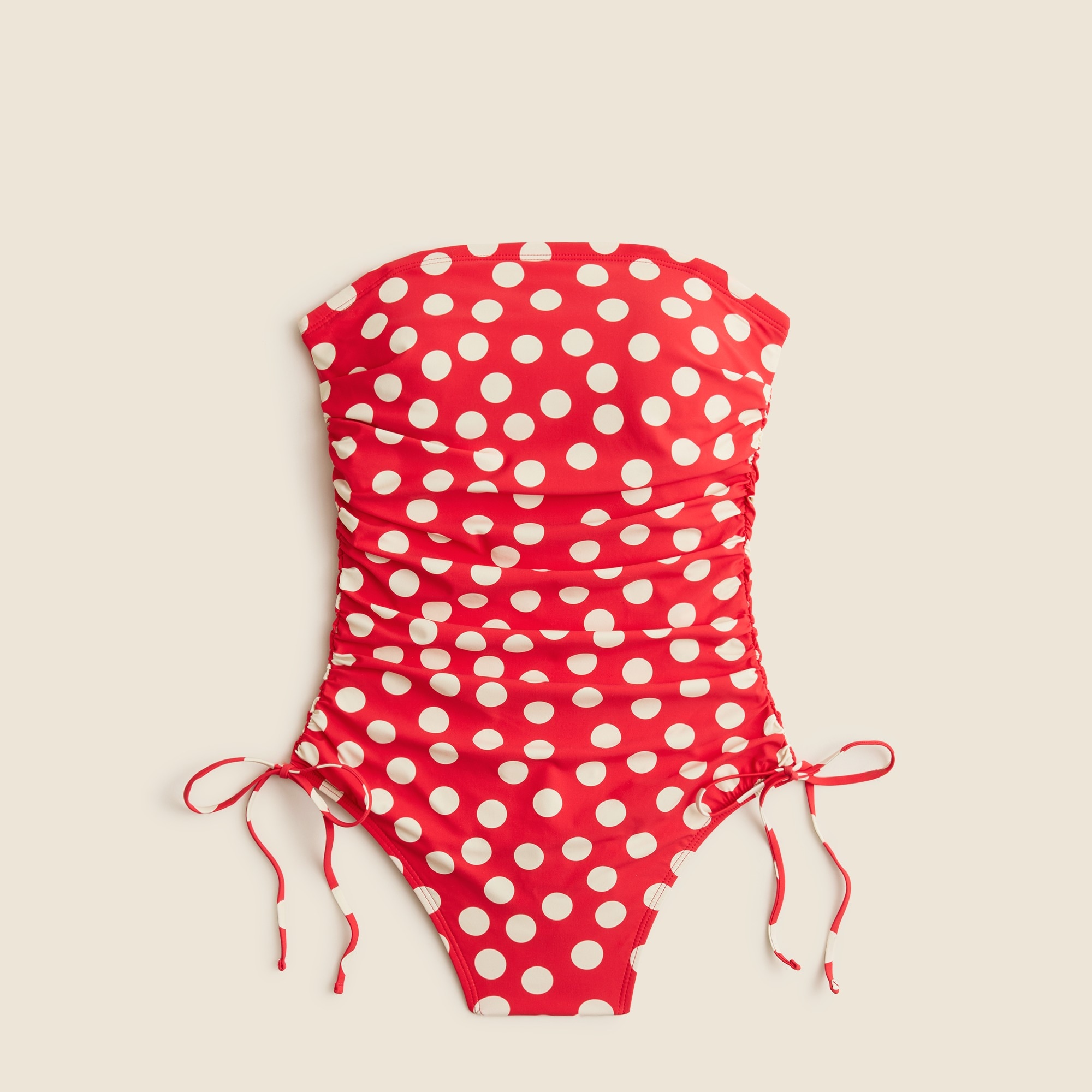Gemma ruched bandeau one-piece with side ties