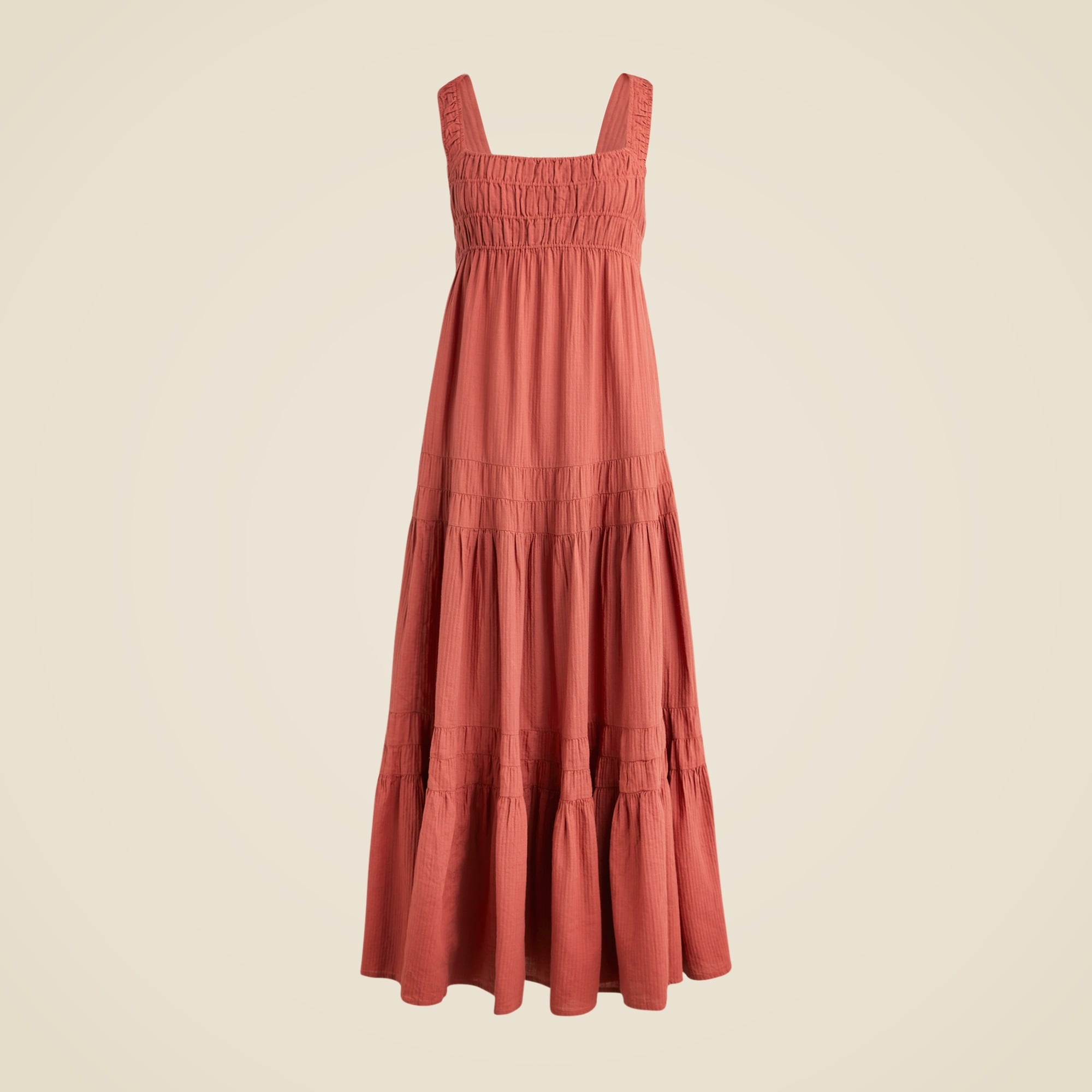womens Airy gauze tiered maxi dress