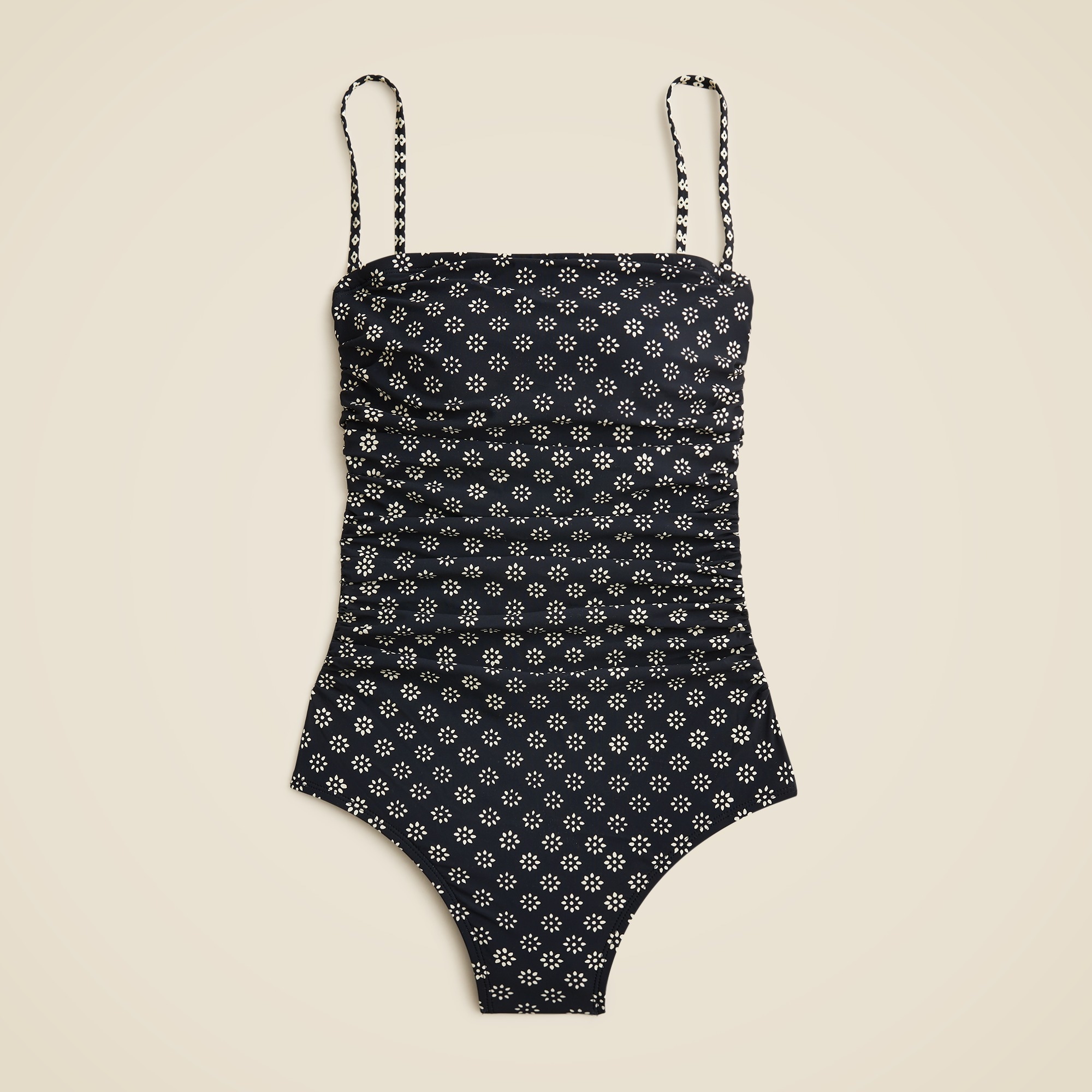 Long-torso Gemma ruched bandeau one-piece