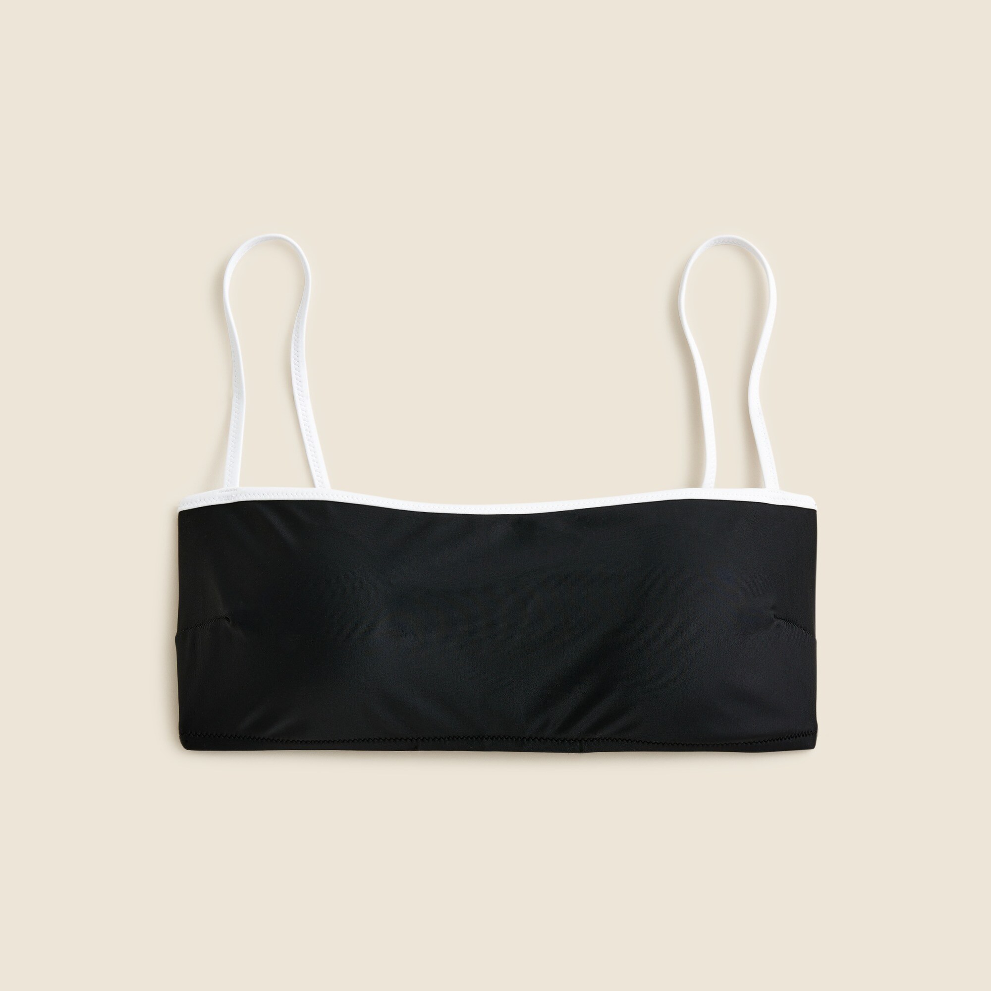 Contrast straight-neck bikini top