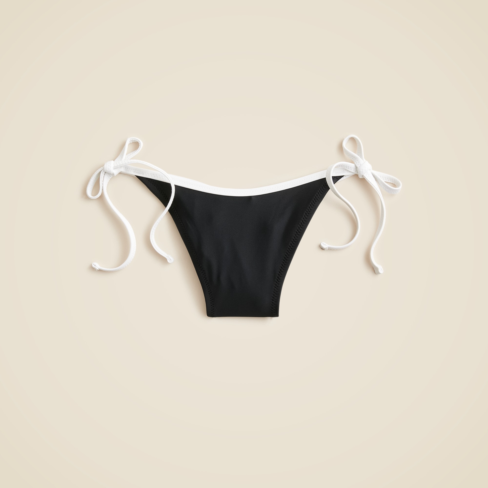 Contrast-trim string bikini bottom