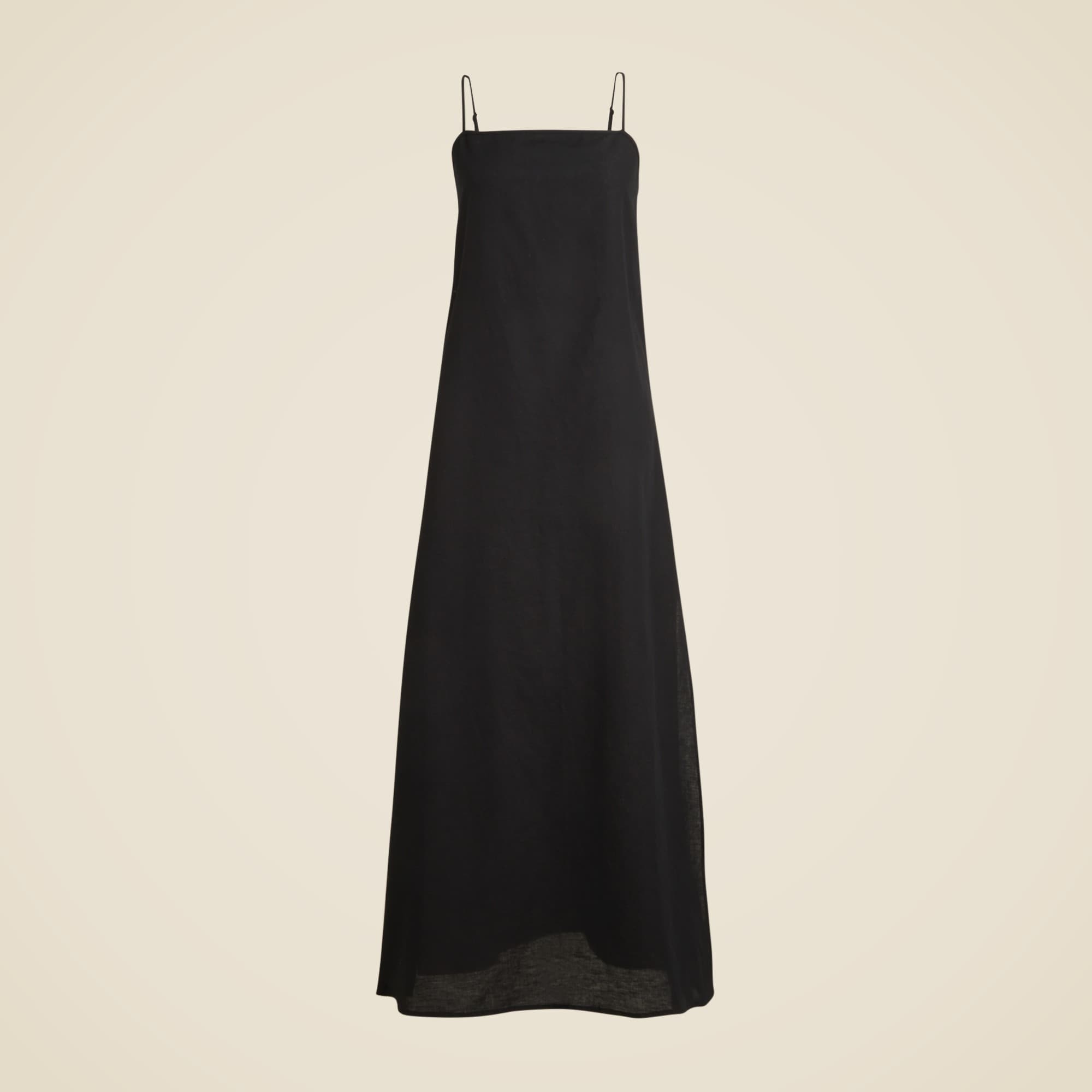 womens Linen-cotton blend tie-back midi dress
