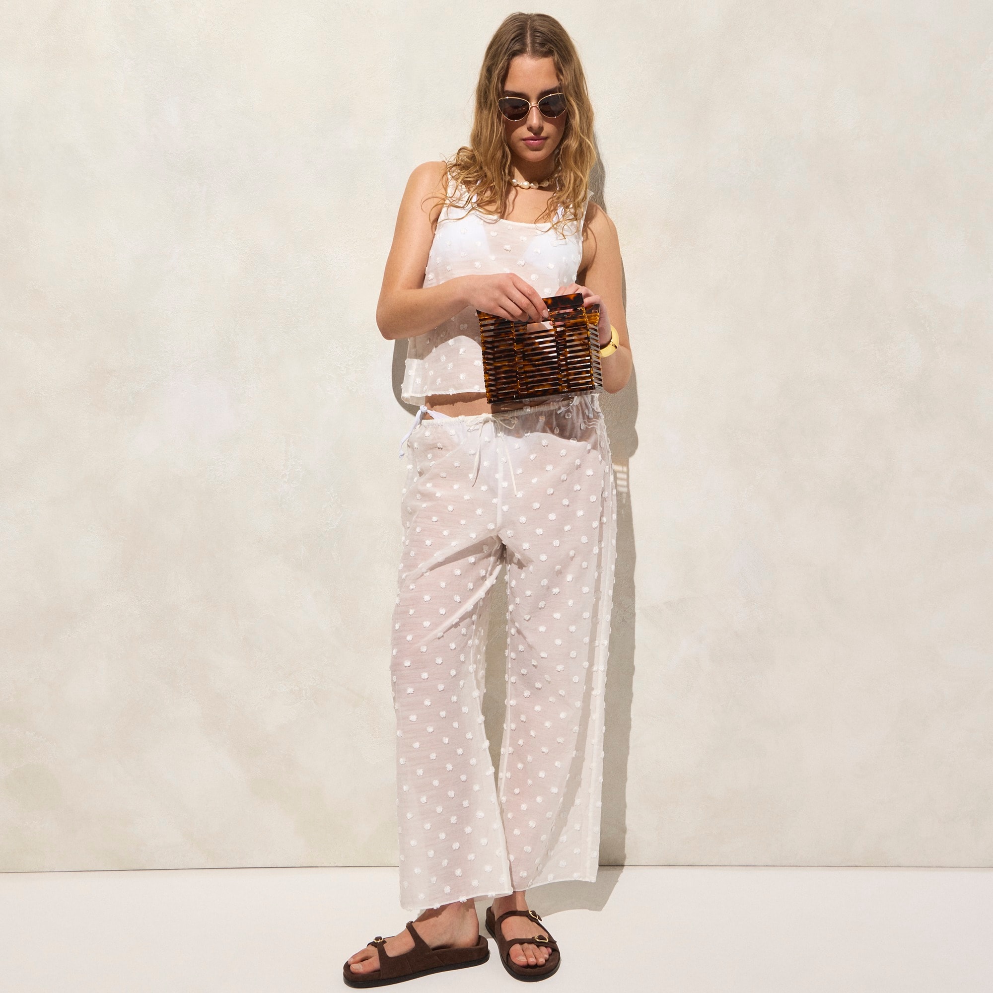 Scoopneck Tank Top With Pom-poms For Women | J.Crew