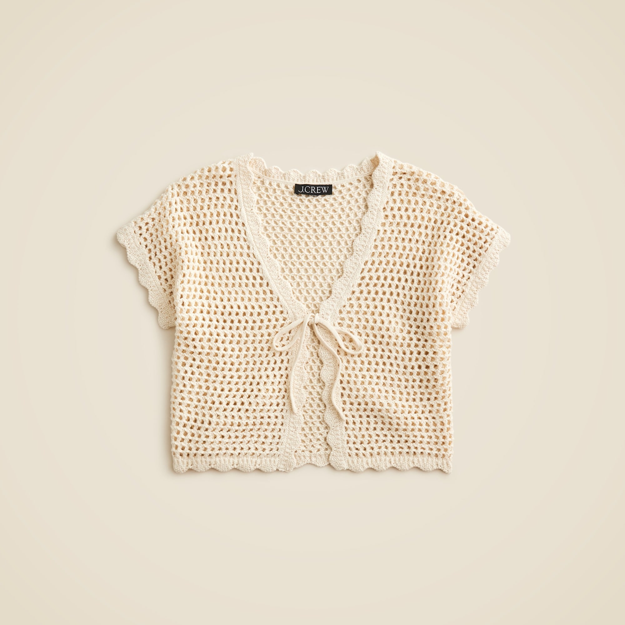 womens Crochet short-sleeve cardigan