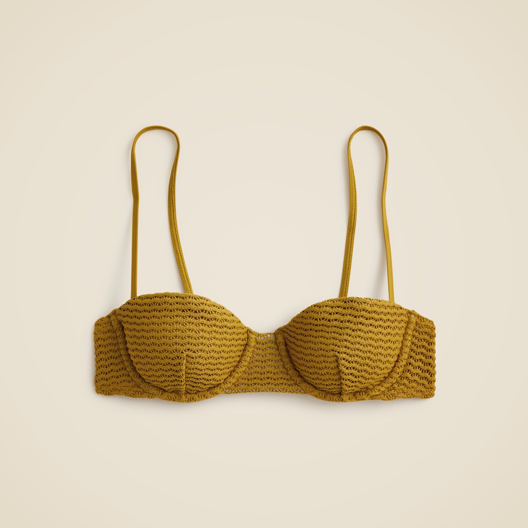 womens Ruched crochet balconette underwire bikini top