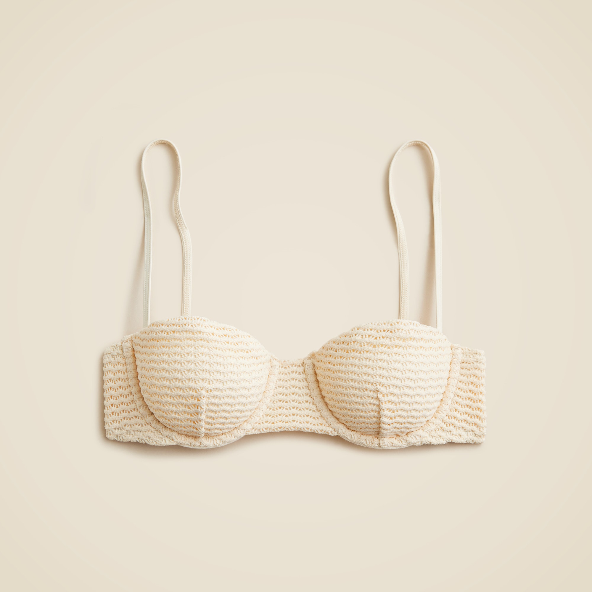 womens Ruched crochet balconette underwire bikini top