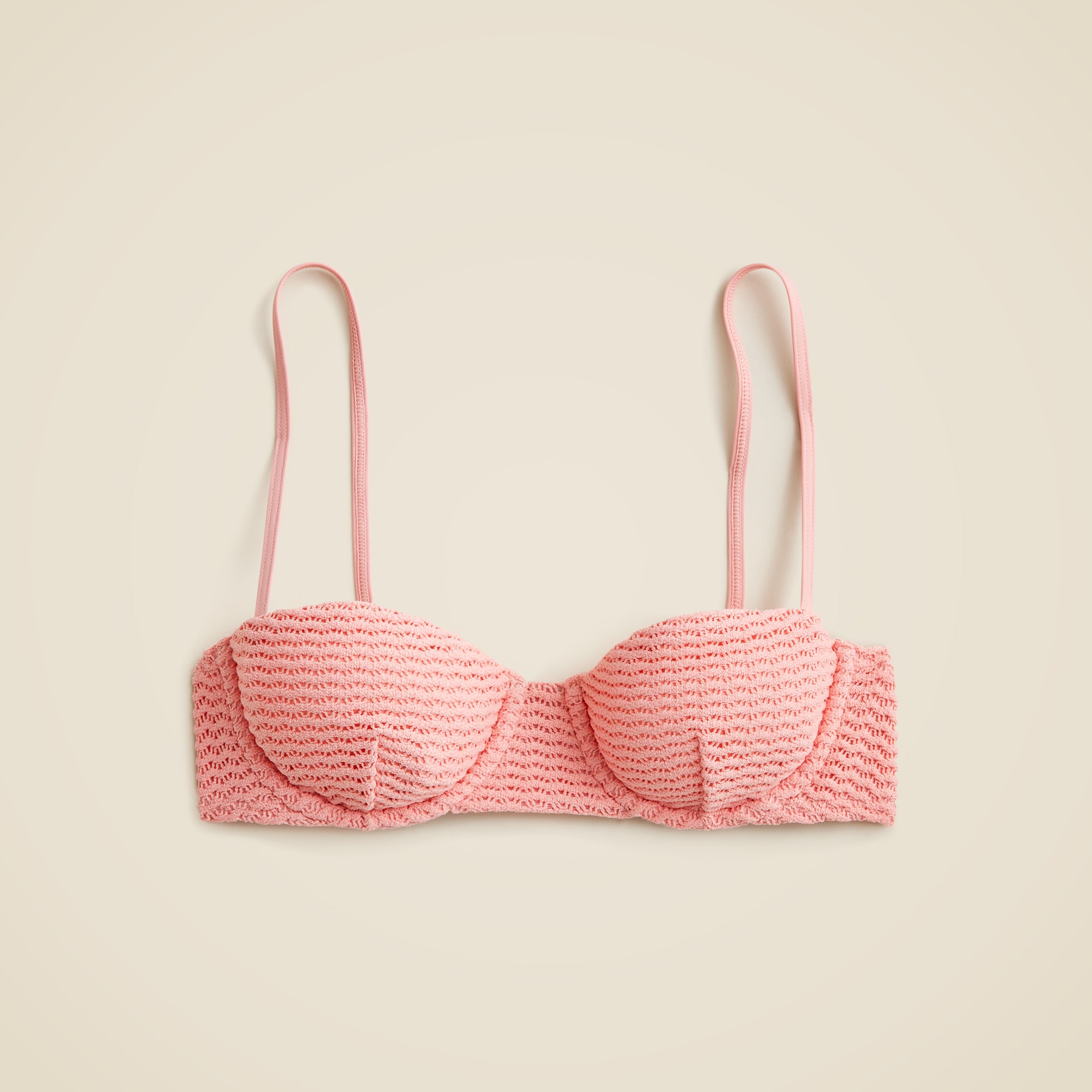 womens Ruched crochet balconette underwire bikini top