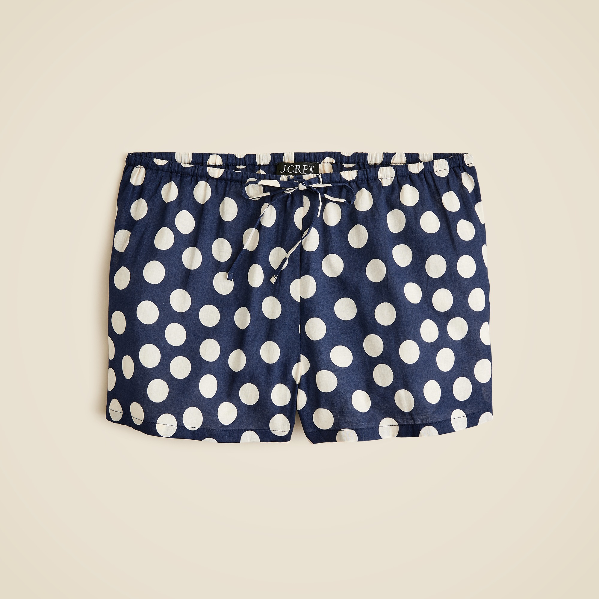  Cotton voile beach short in polka-dot print