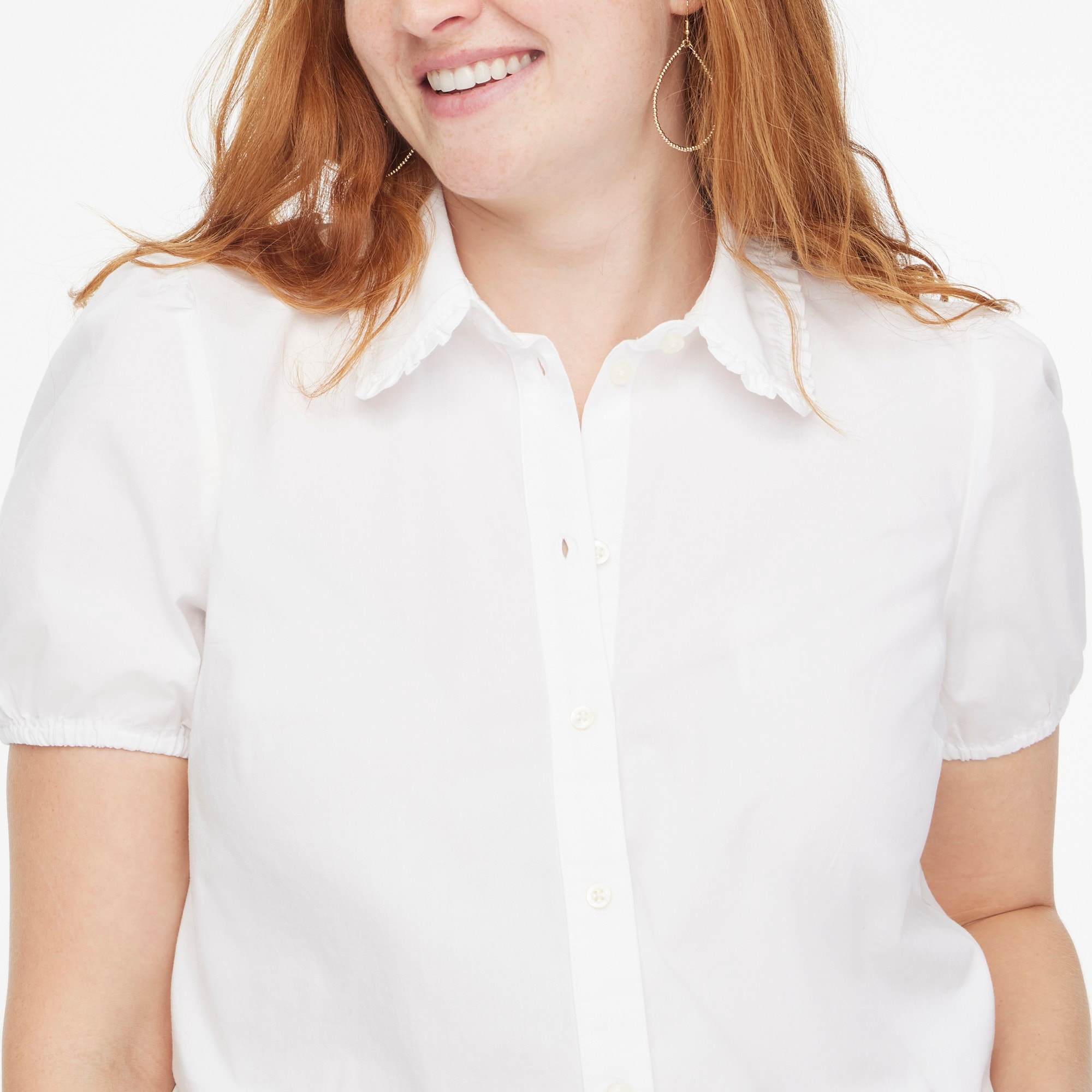 Factory: Puff-sleeve Ruffle-collar Top For Women Factory: Puff-sleeve Ruffle-collar Top For Women