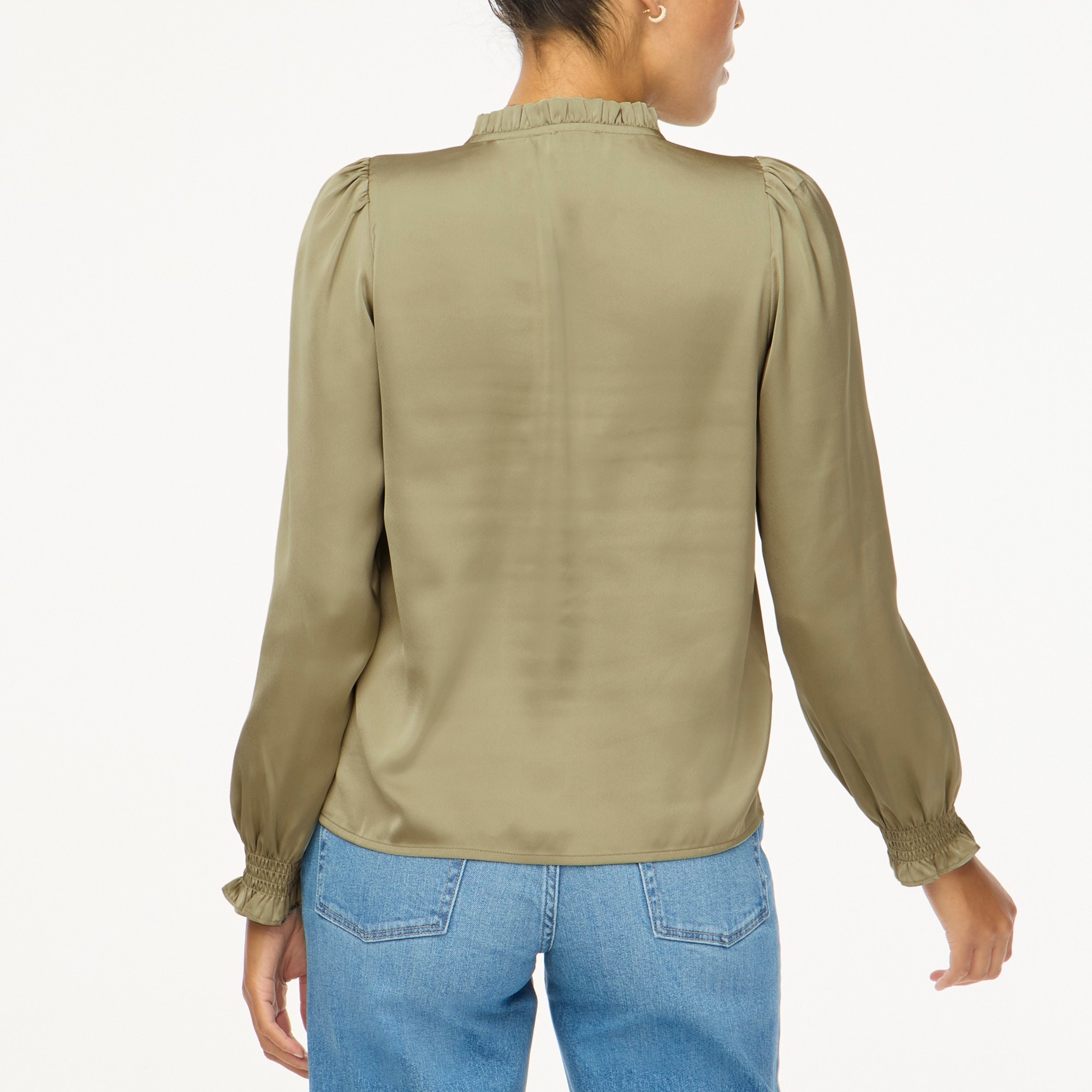 Factory: Ruffleneck Pintuck Blouse For Women