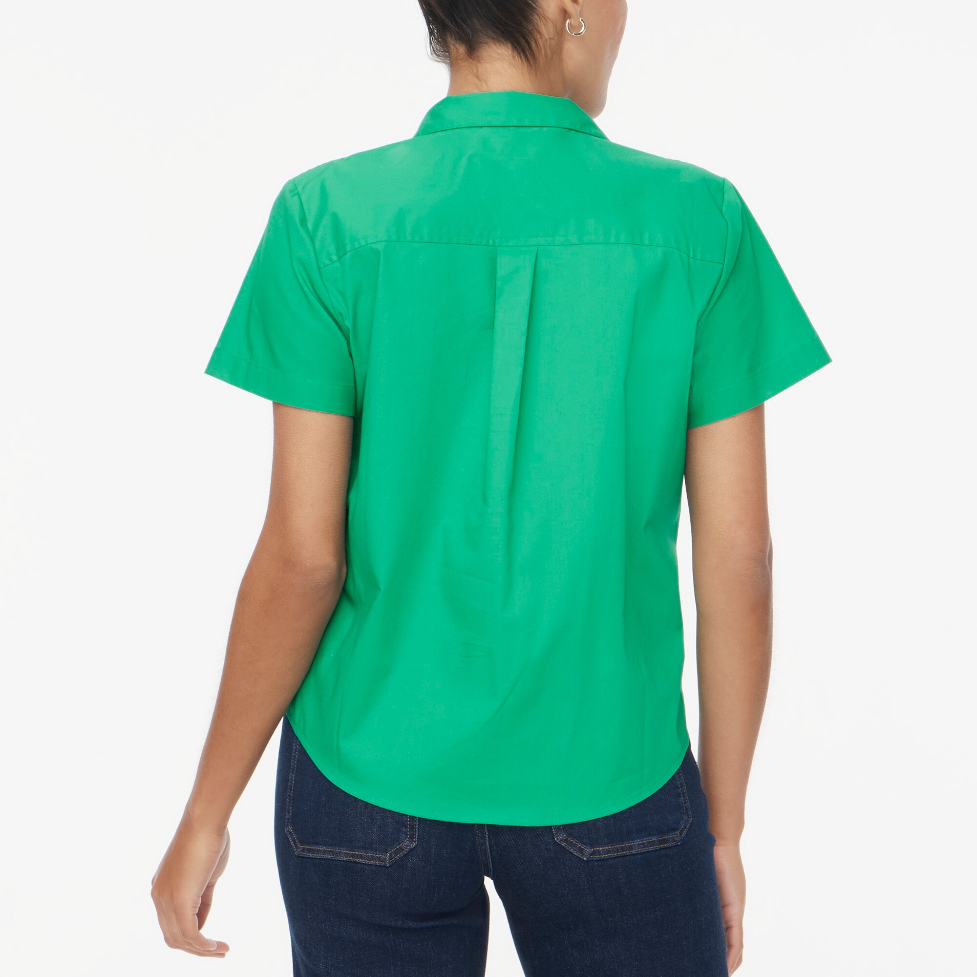 Short-sleeve poplin popover top - image 3