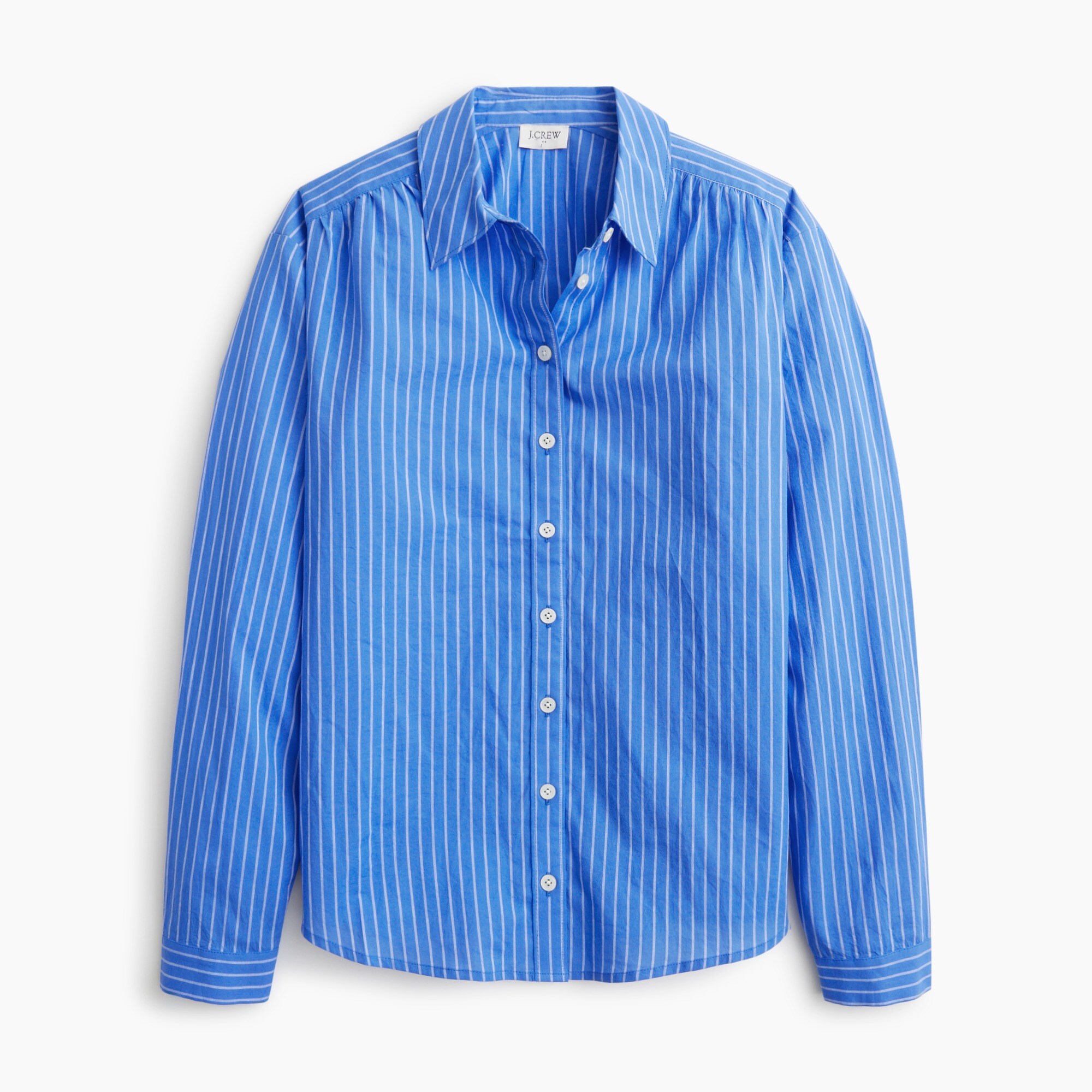 striped lived-in button-up shirt for women