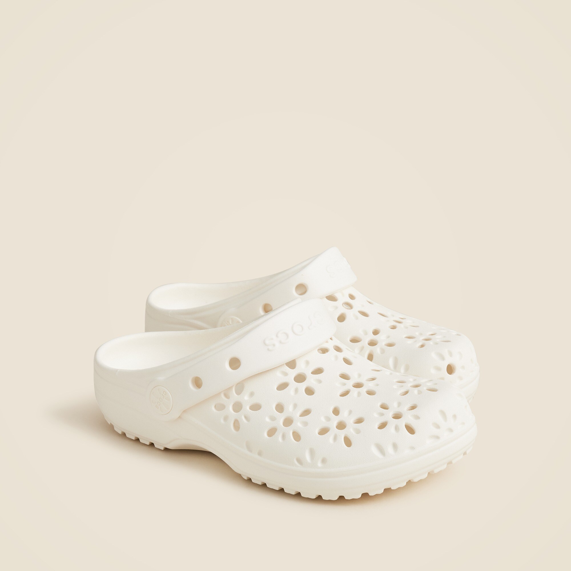 girls Crocs&trade; kids' classic floral cutout clogs
