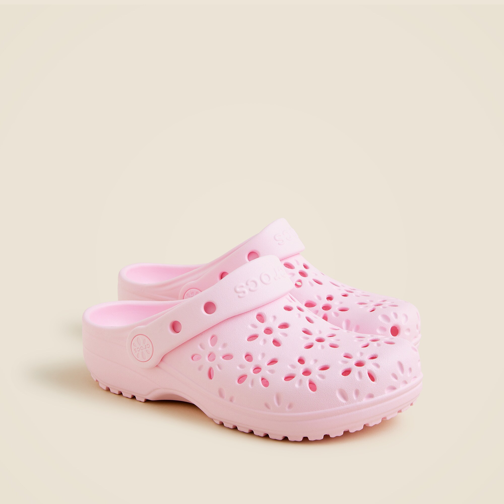  Crocs&trade; kids' classic floral cutout clogs